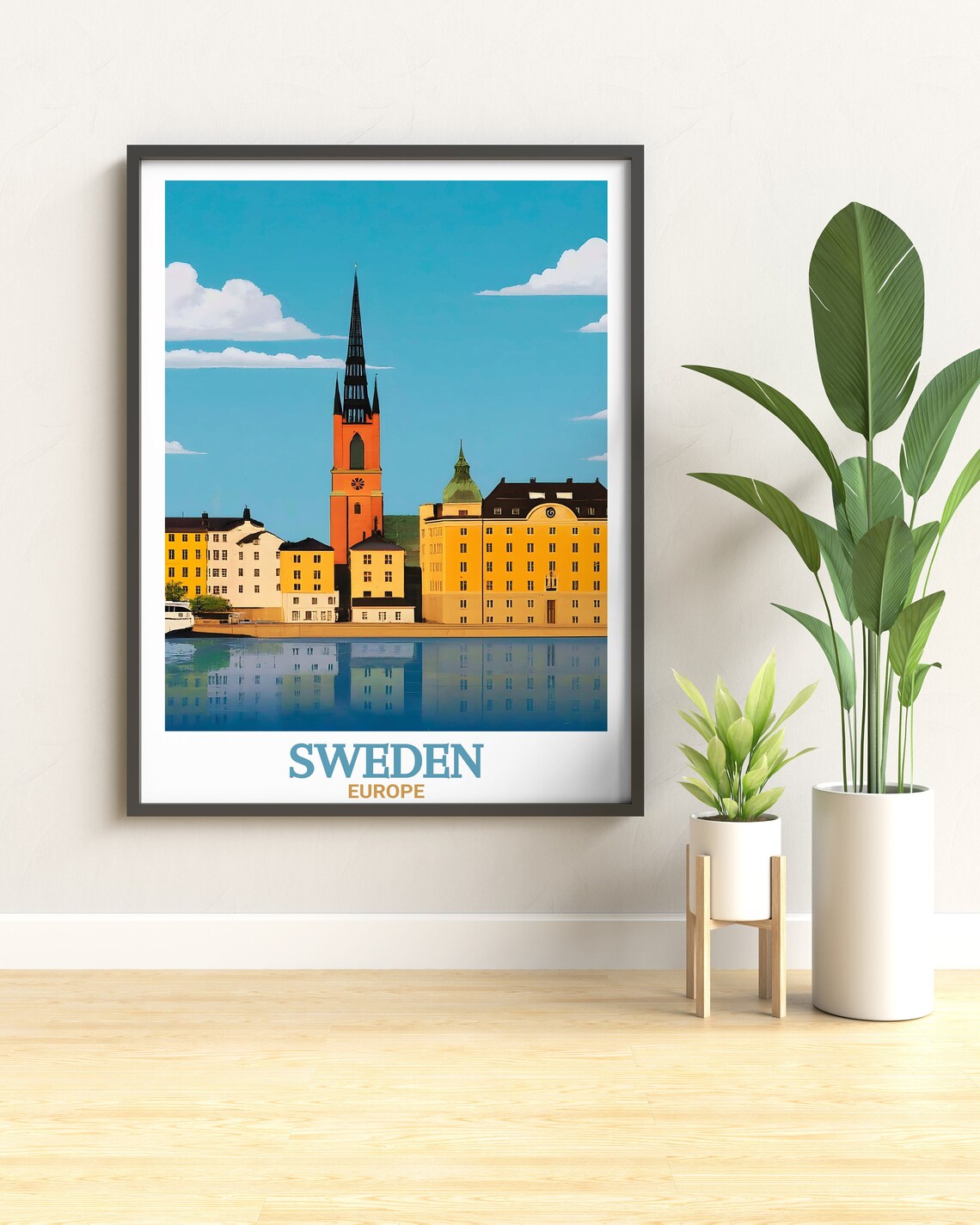 Gamla Stan Stockholm Old Town Waterfront Sweden Travel Poster - Image 2