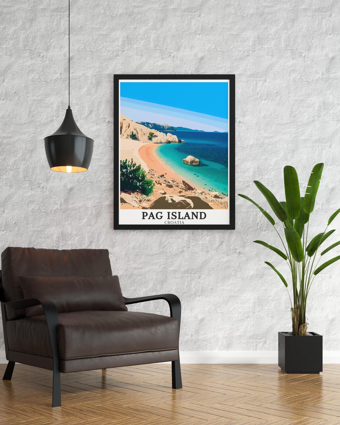 Pag Island Croatia Sandy Beach Turquoise Blue Bay Cove Poster - Image 4