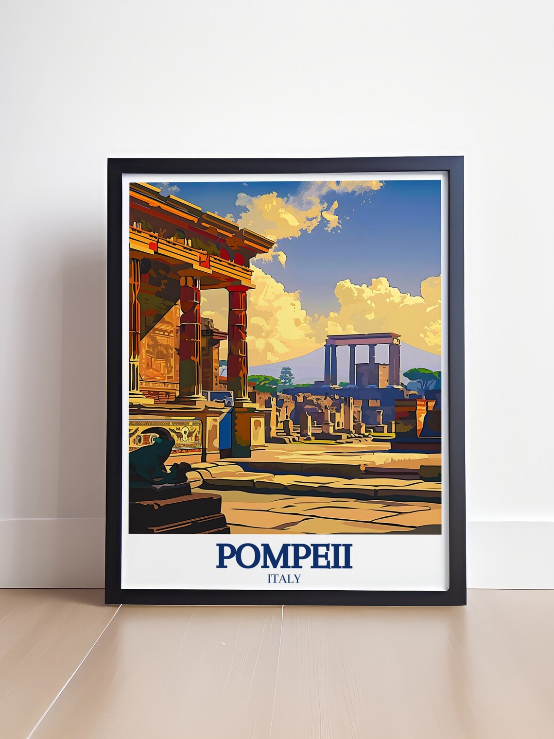 Pompeii Italy Roman Forum Ruins Vesuvius View History Travel Poster - Image 4