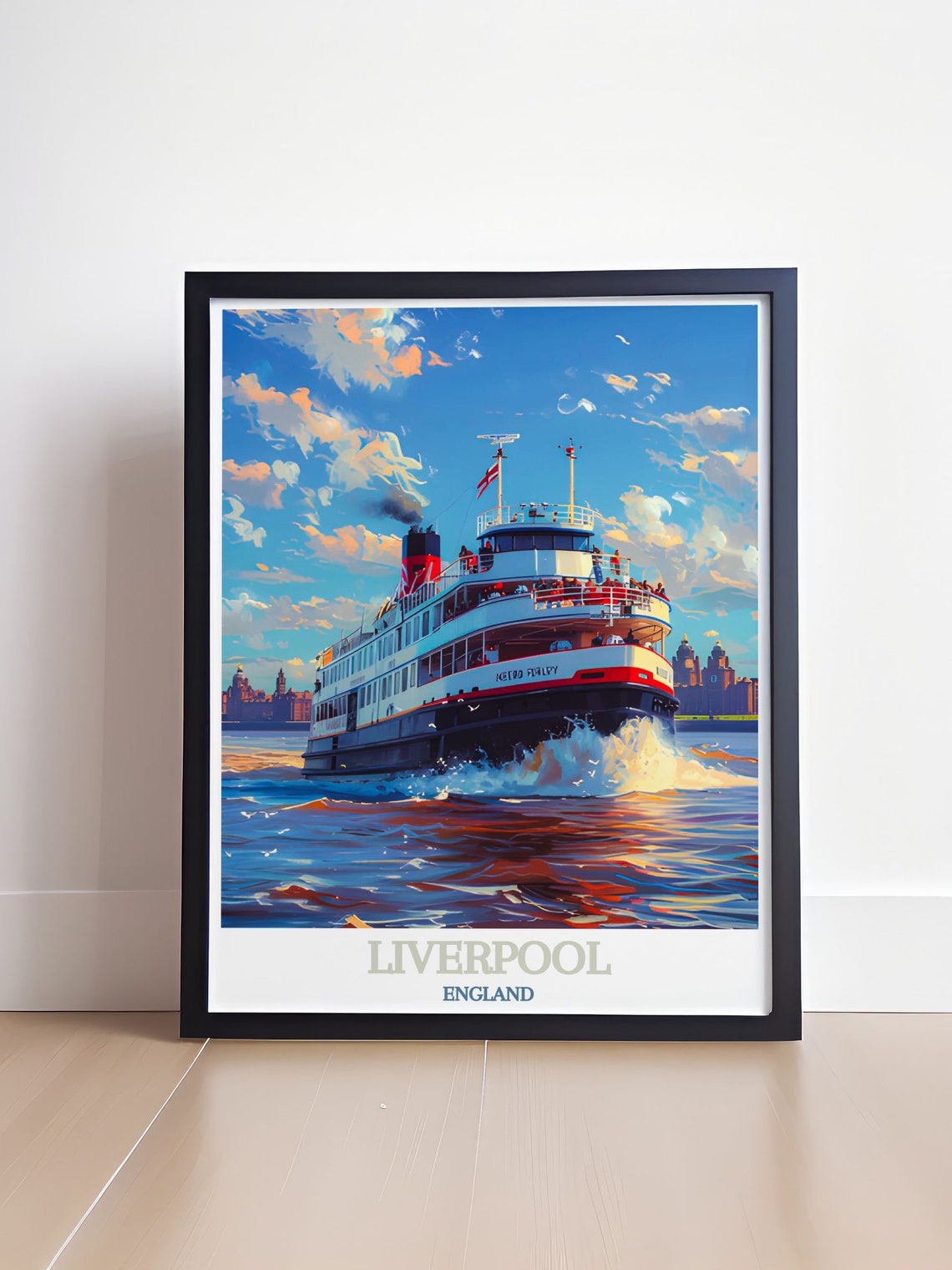 Liverpool England Mersey Ferry Ship in Bright Sunlight Poster - Image 4