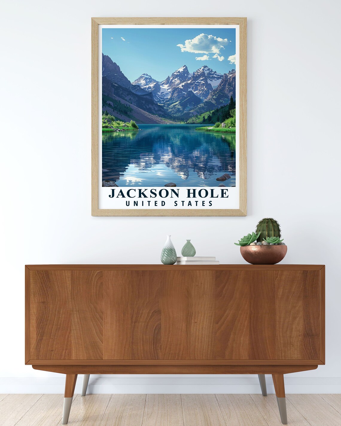 Jackson Hole Grand Teton Peaks Reflecting in an Alpine Lake Poster - Image 3