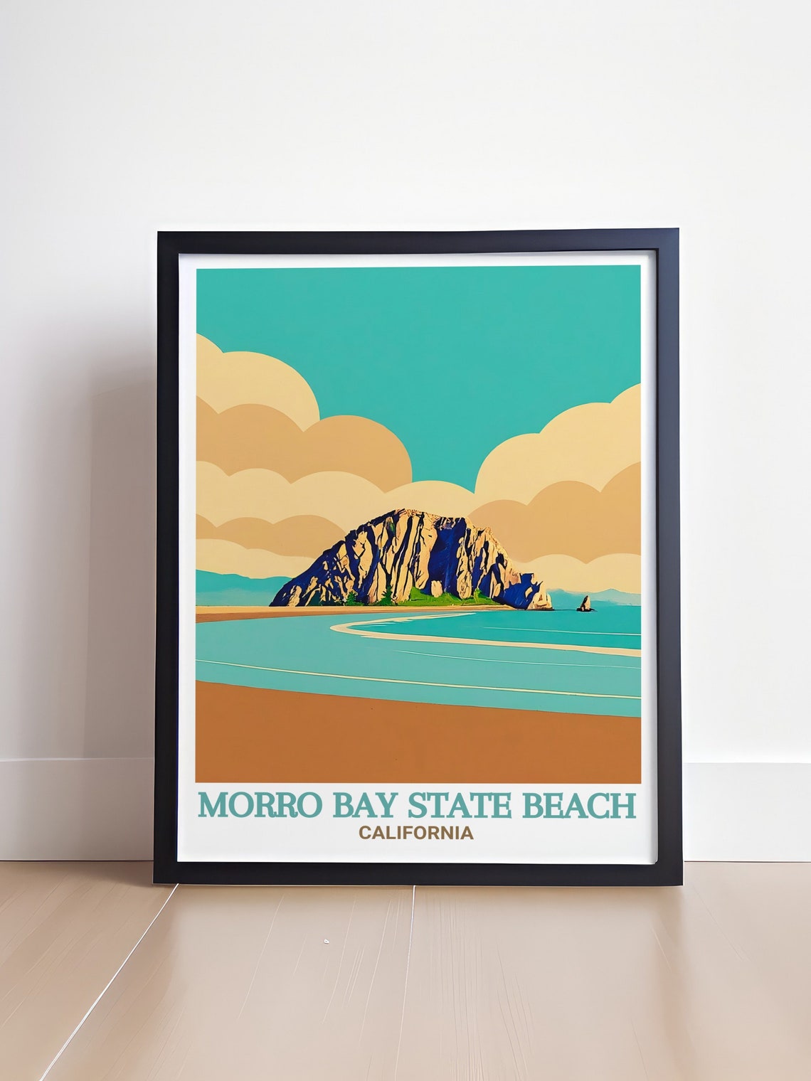 Morro Bay State Beach California Iconic Morro Rock Sunset Poster - Image 4