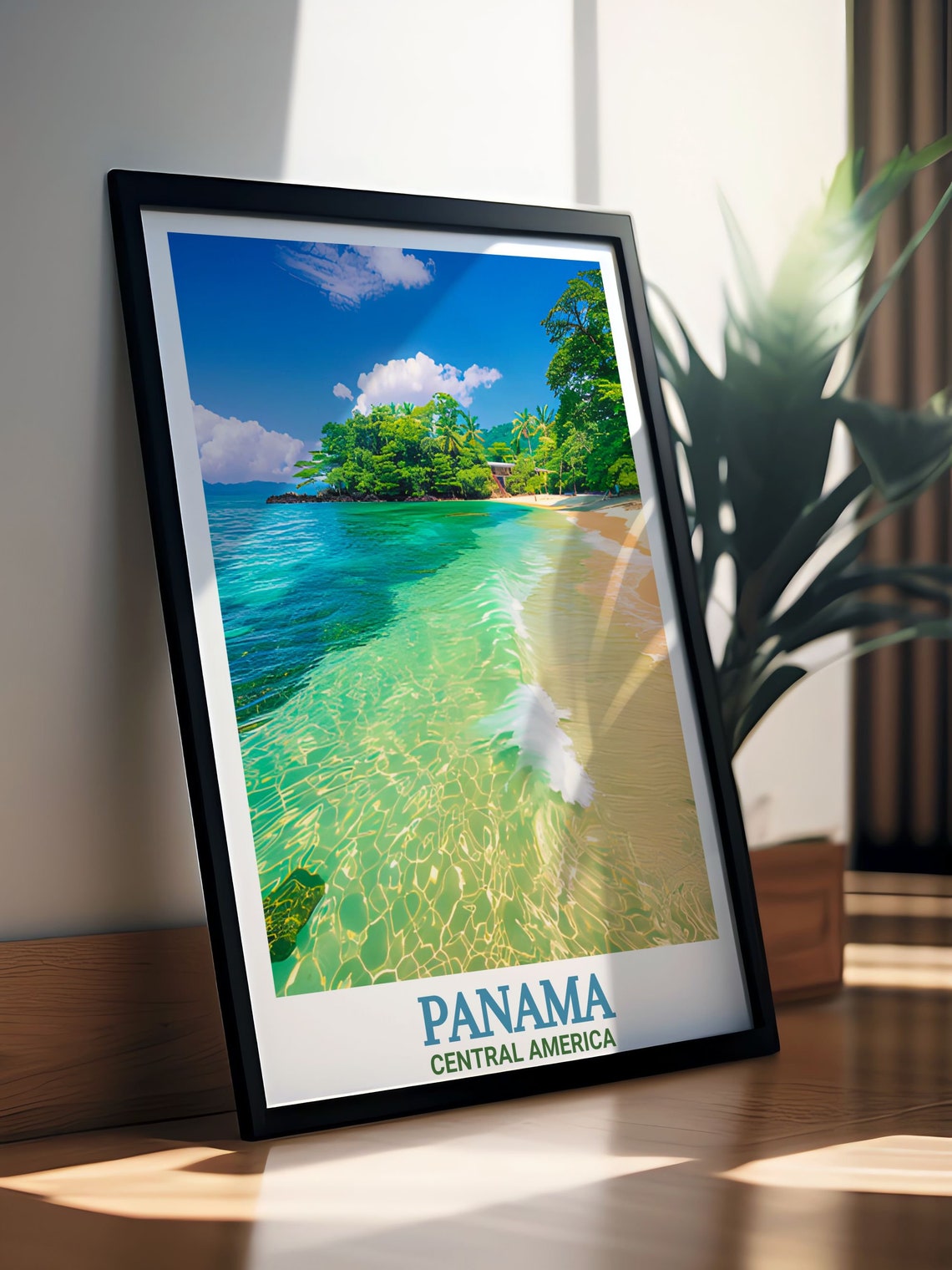 Panama Tropical Beach Turquoise Shore Central America Poster - Image 3