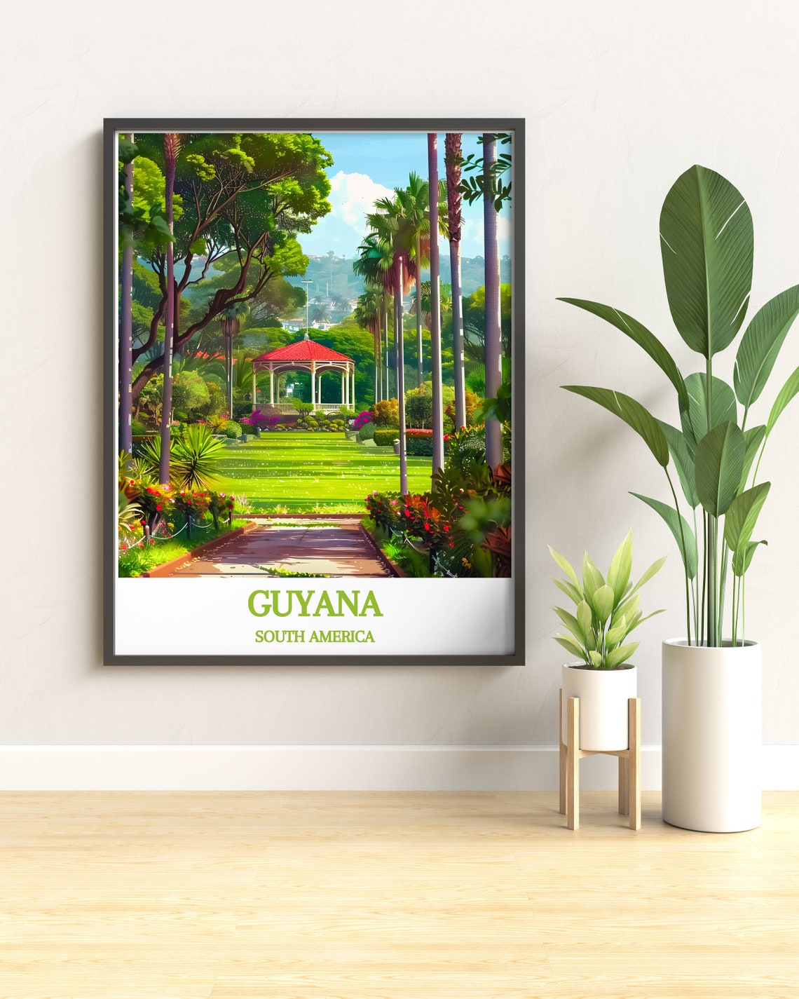 Guyana South America Tropical Garden Gazebo Palm Avenue Poster - Image 3