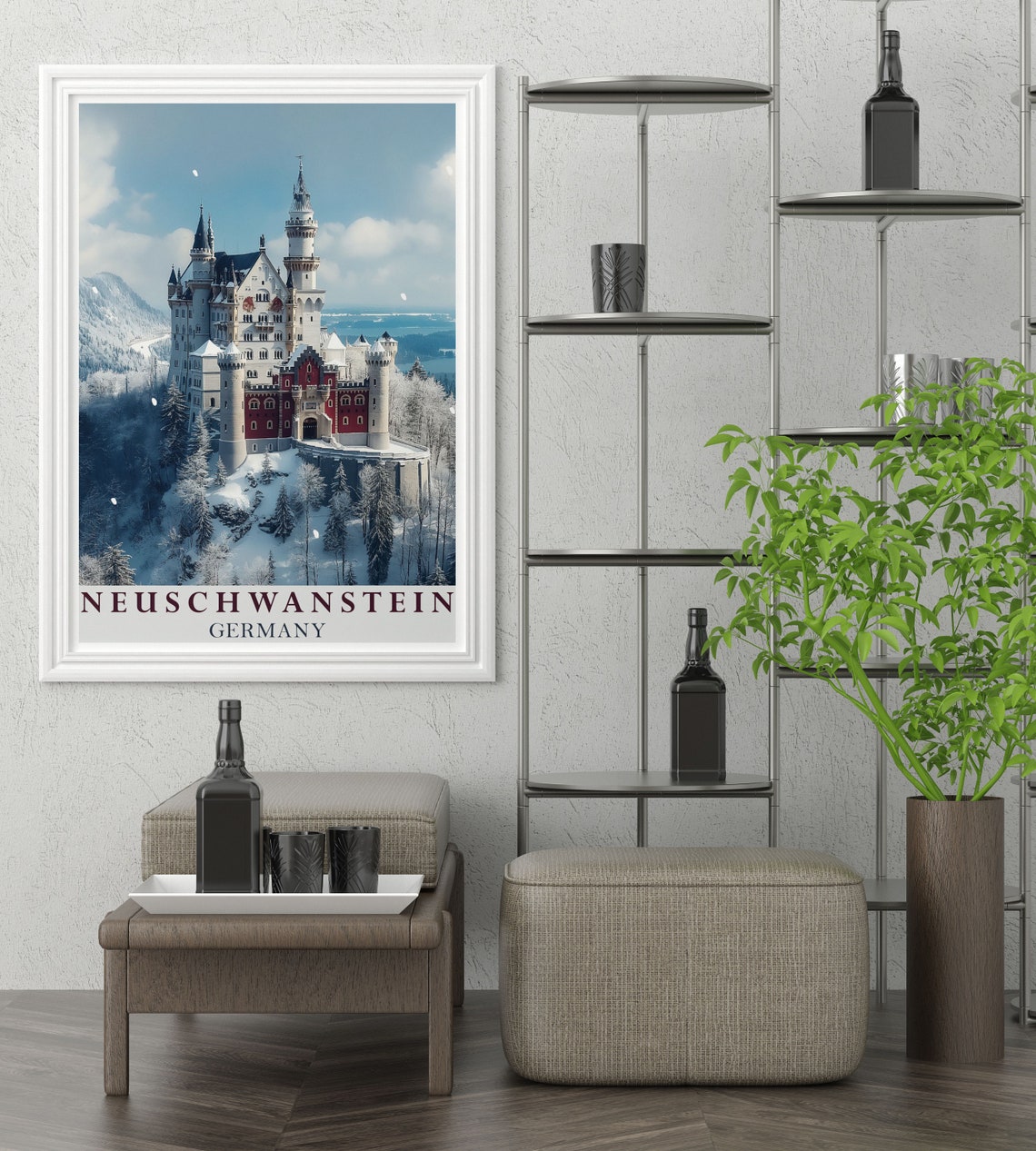Neuschwanstein Castle Germany Winter Snowy Fairytale Dream Poster - Image 3