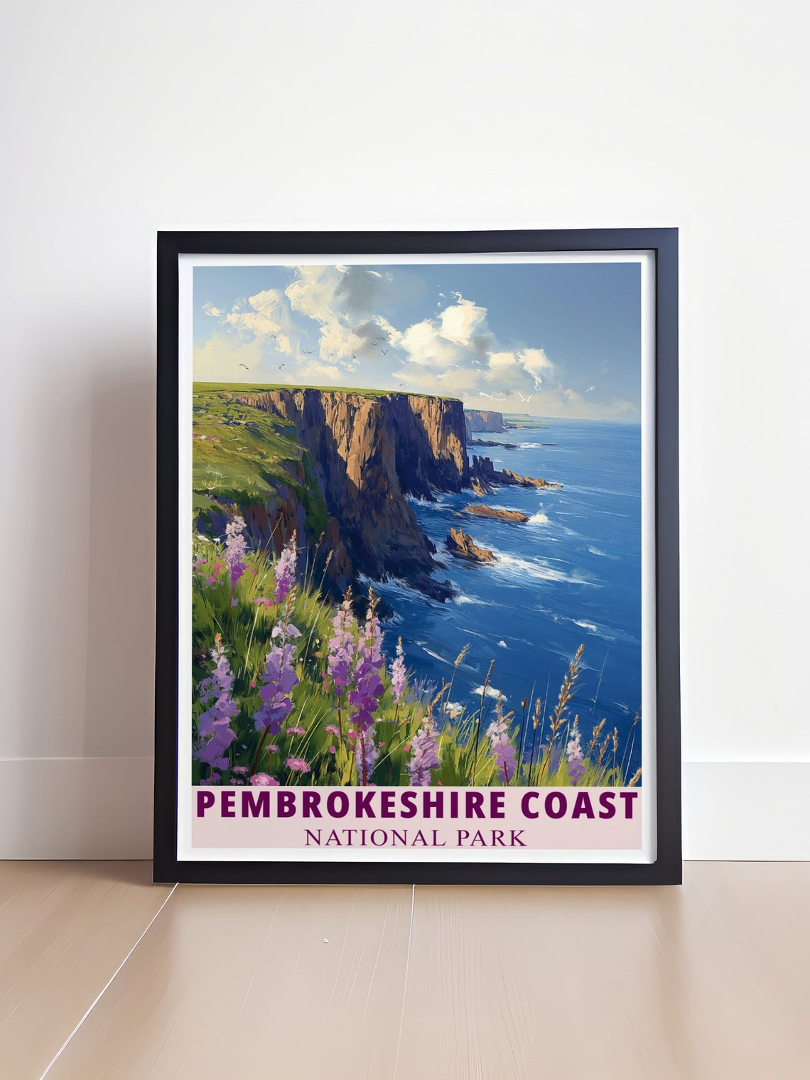 Pembrokeshire Coast Cliffs Wildflowers National Park Travel Poster - Image 4
