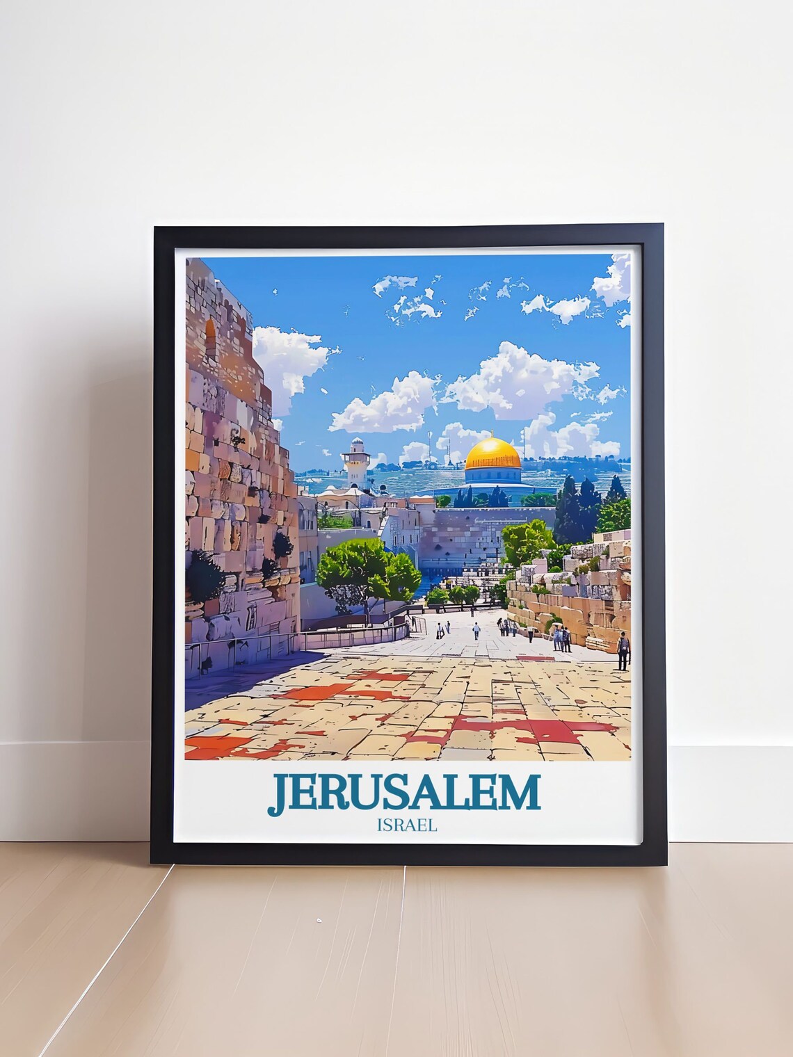 Jerusalem Israel Old City Stone Plaza Dome View Travel Poster - Image 4