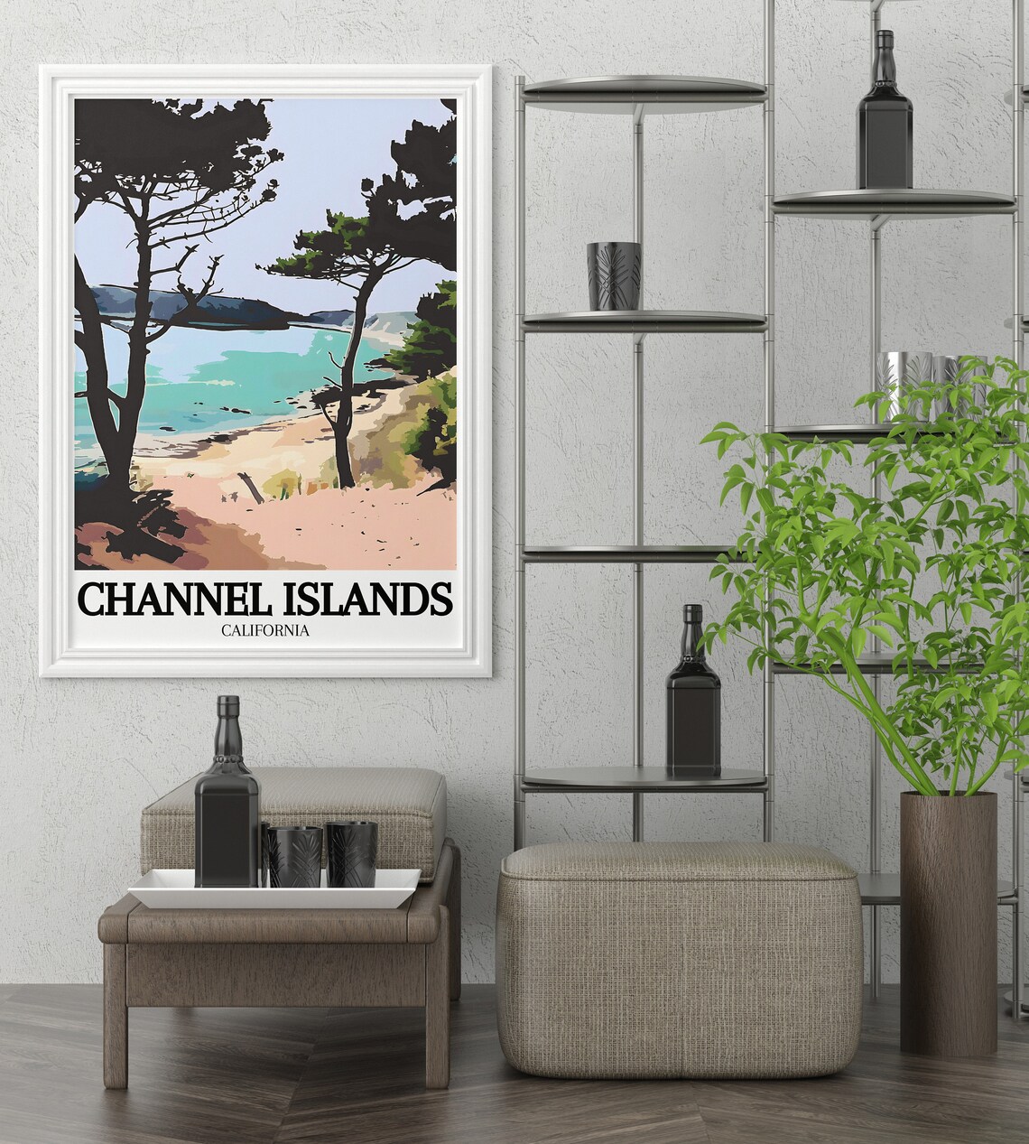 Channel Islands Torrey Pines Hidden Cove California Travel Poster - Image 3