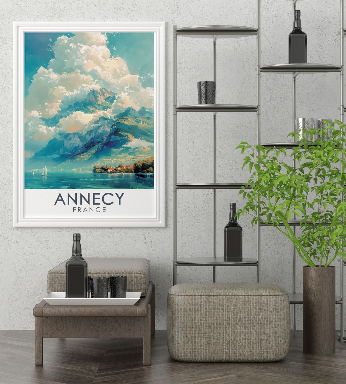 Annecy Wall Art Lake Annecy Wall Art Iconic Old Town And Lake Annecy Print France Home Decor - Image 3