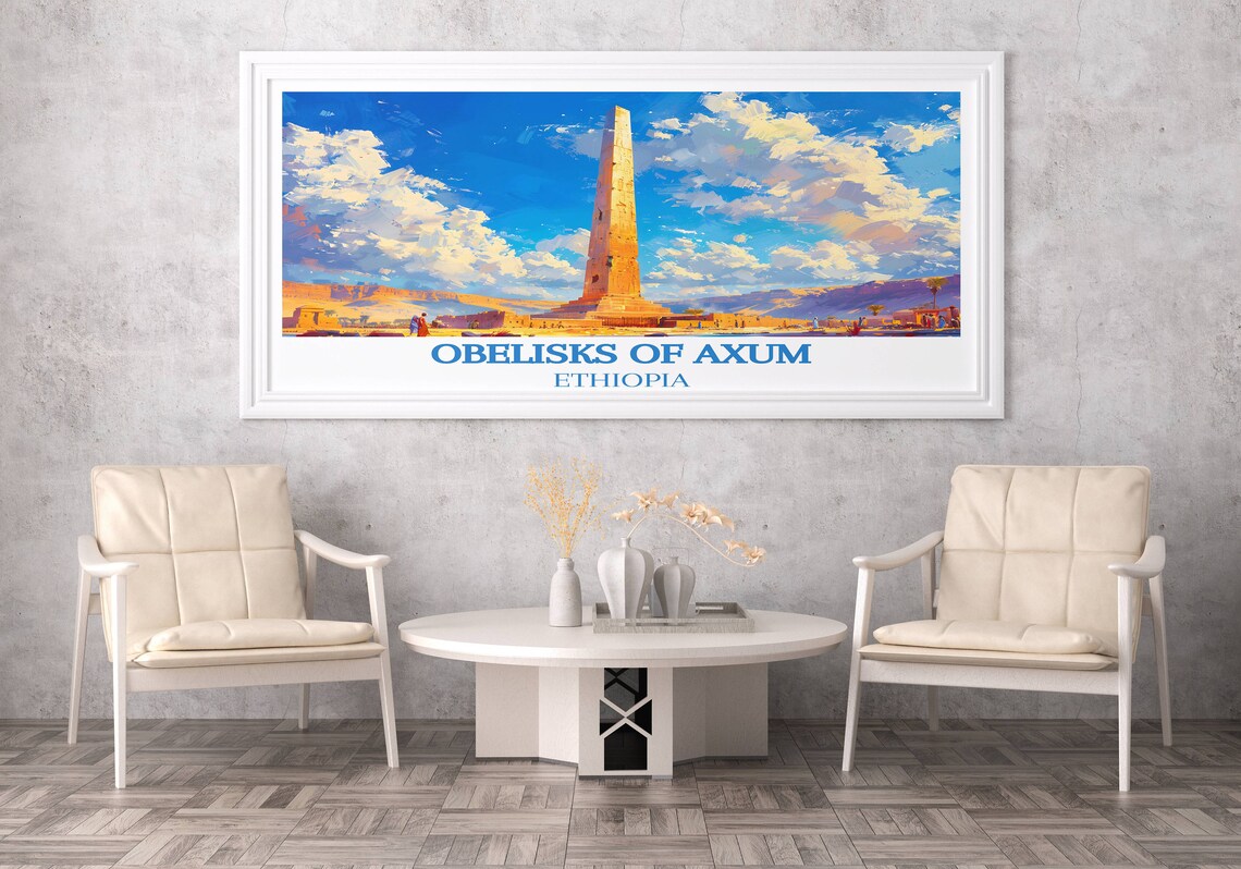Obelisks Of Axum Ethiopia Ancient Stone Stele Desert Land Poster - Image 2