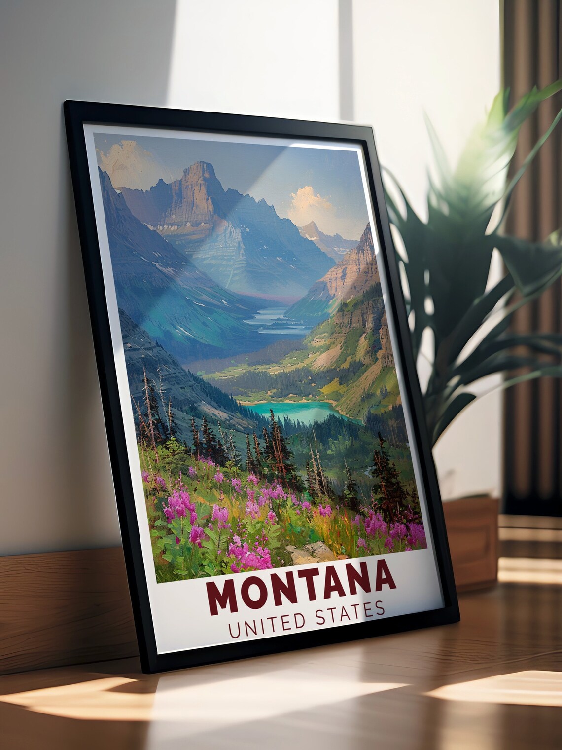 Montana Glacier National Park Travel Poster Print - Image 3