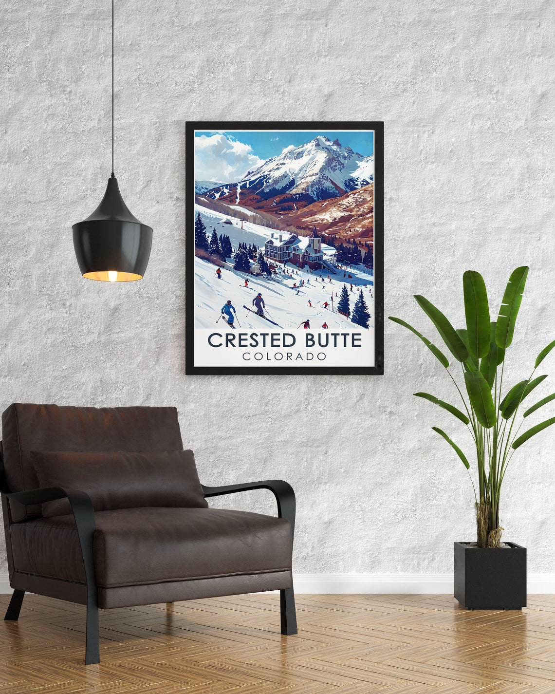 Crested Butte Colorado Ski Resort Slopes and Grand Lodge Poster - Image 3