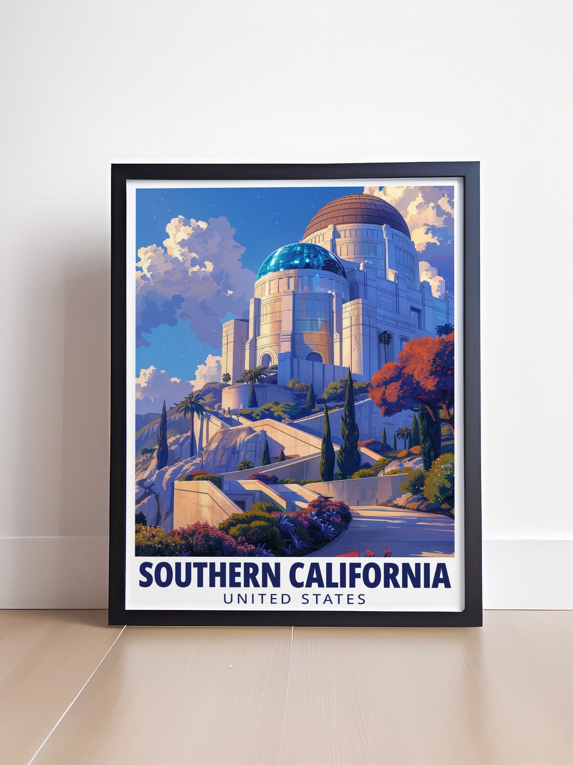 Southern California Griffith Observatory Hilltop Sunset Poster - Image 4