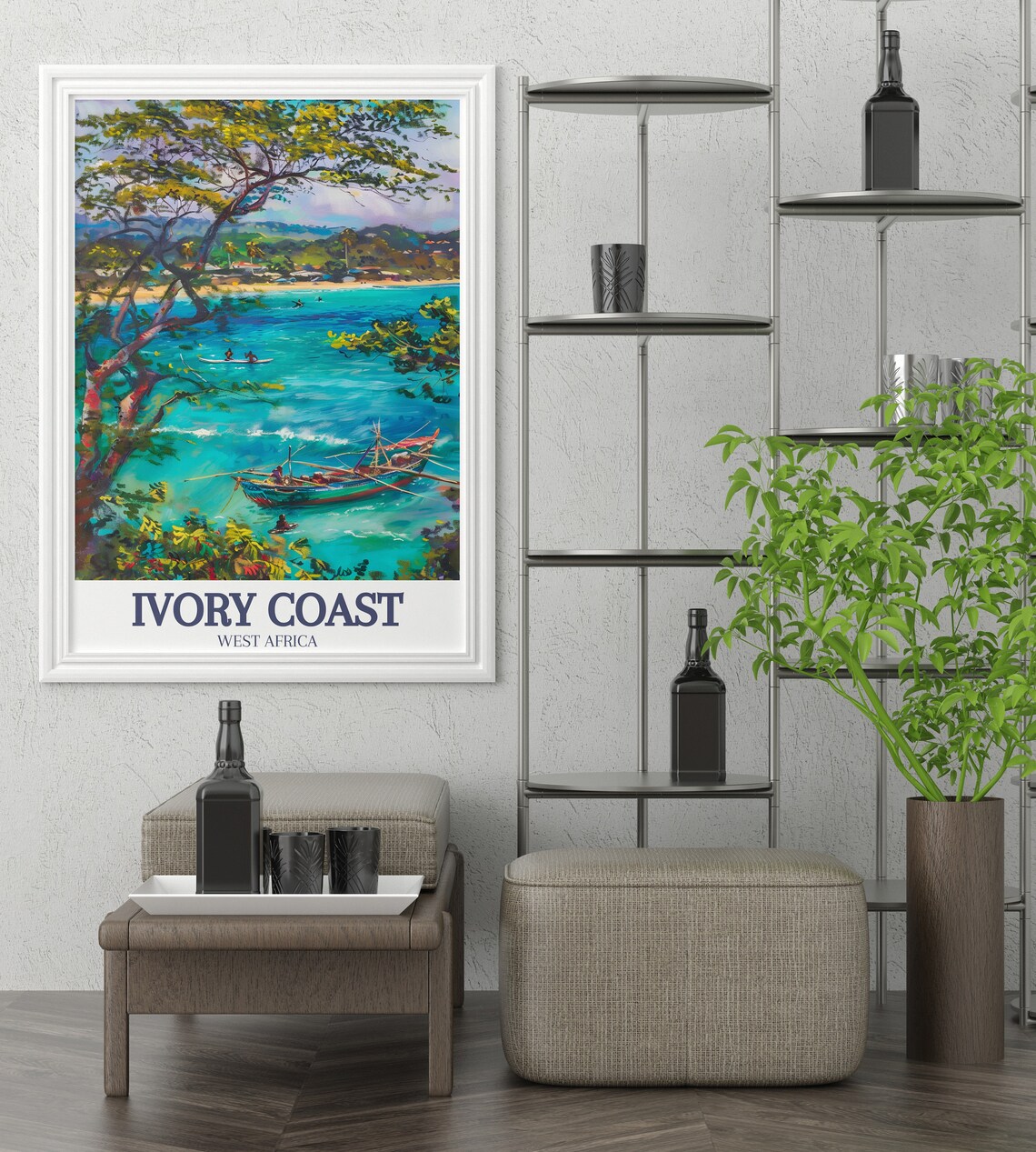 Ivory Coast Travel Poster, Assinie Mafia Lagoon - Image 2