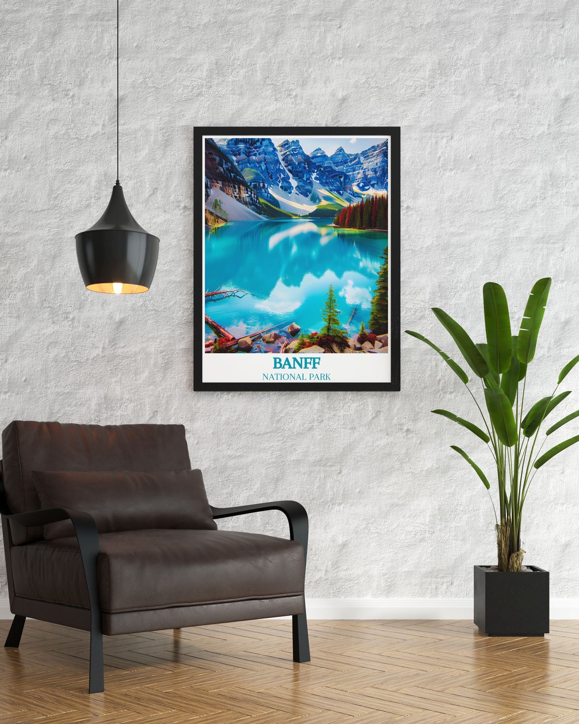 Banff National Park Moraine Lake Mirror Reflection Travel Poster - Image 2