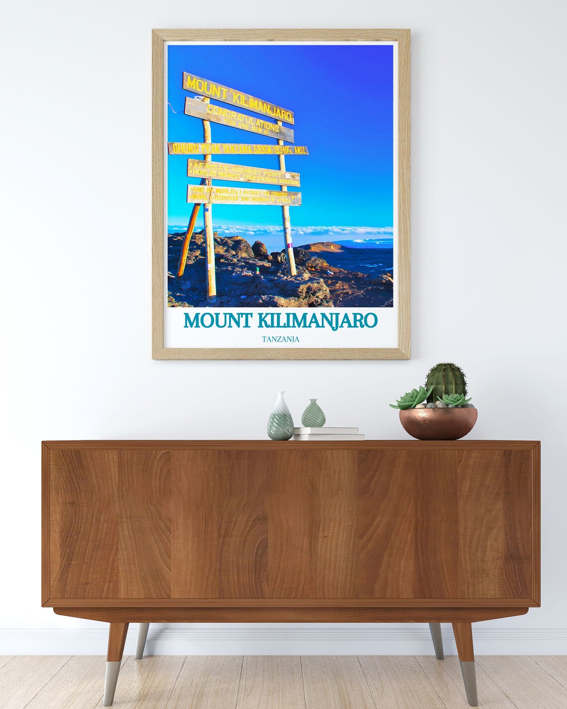 Mount Kilimanjaro Tanzania Uhuru Peak Summit Signpost Poster - Image 3