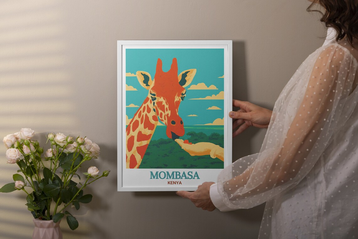 Mombasa Travel Poster Haller Park Prints For Your Kenya Decor Haller Park Travel Posters For Kenya Lovers Mombasa Travel Gifts - Image 2