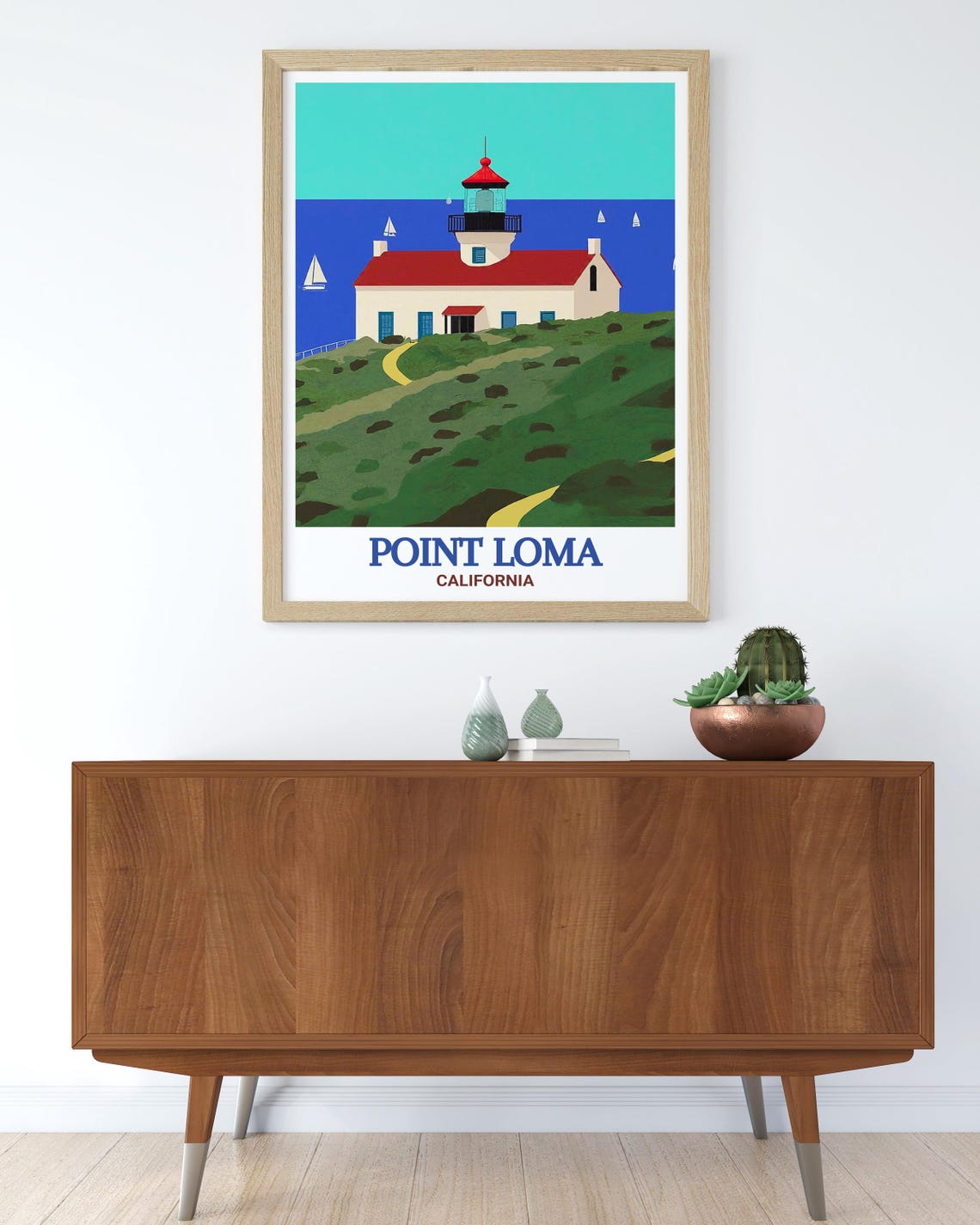 Point Loma California Historic Lighthouse Hill Coastal Poster - Image 3