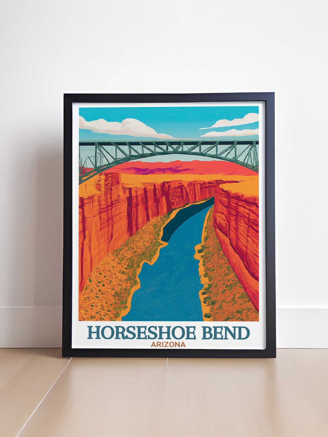 Navajo Bridge Spanning the Canyon River Horseshoe Bend Travel Poster - Image 4