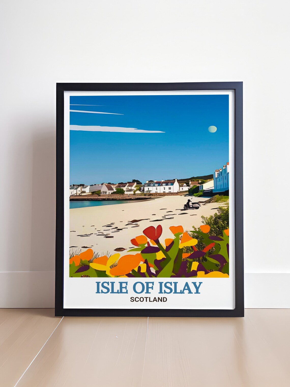 Isle of Islay Scotland Beach Cottages Bright Wildflowers Poster - Image 4