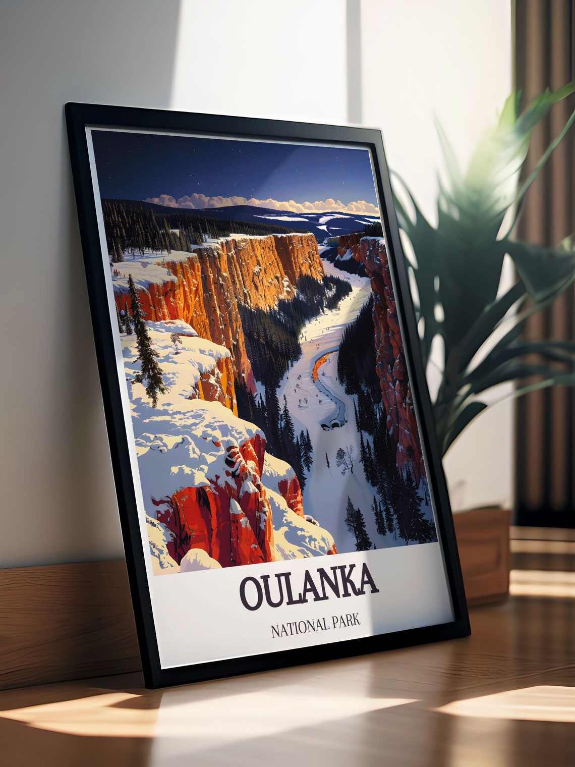 Oulanka National Park Finland Snowy Winter Canyon Dusk Poster - Image 2