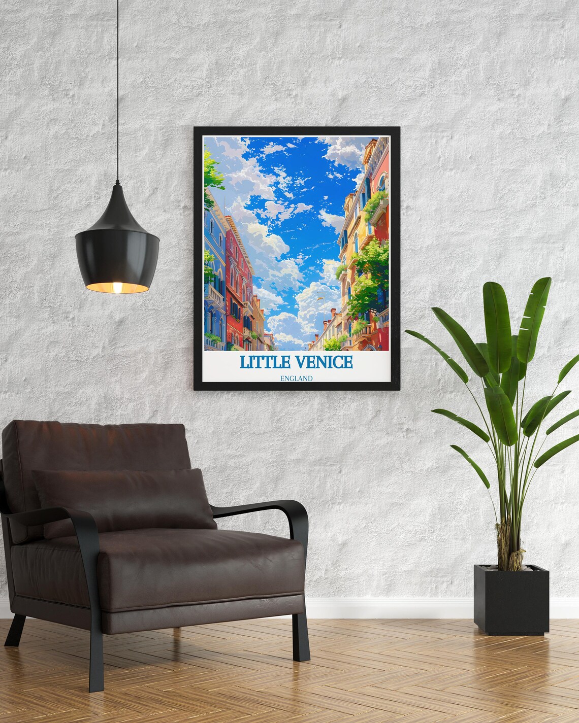 Little Venice Colorful Canal Buildings Blue Sky England Poster - Image 2