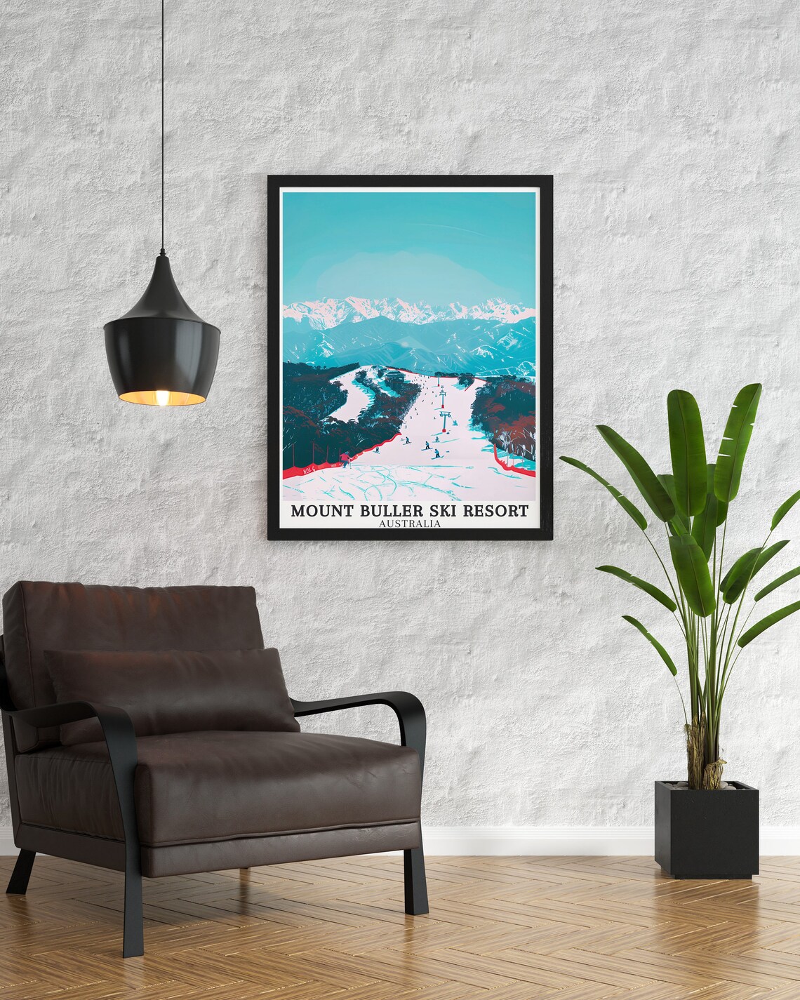 Mount Buller Ski Resort Australia Wide Slope View Vintage Ski Poster - Image 3