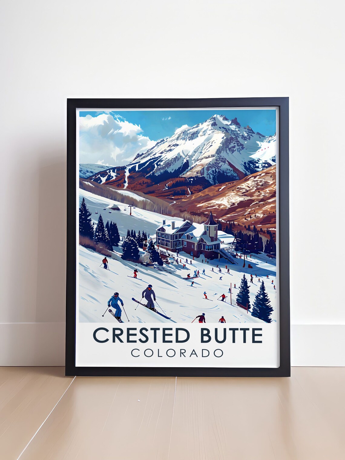 Crested Butte Colorado Ski Resort Slopes and Grand Lodge Poster - Image 4