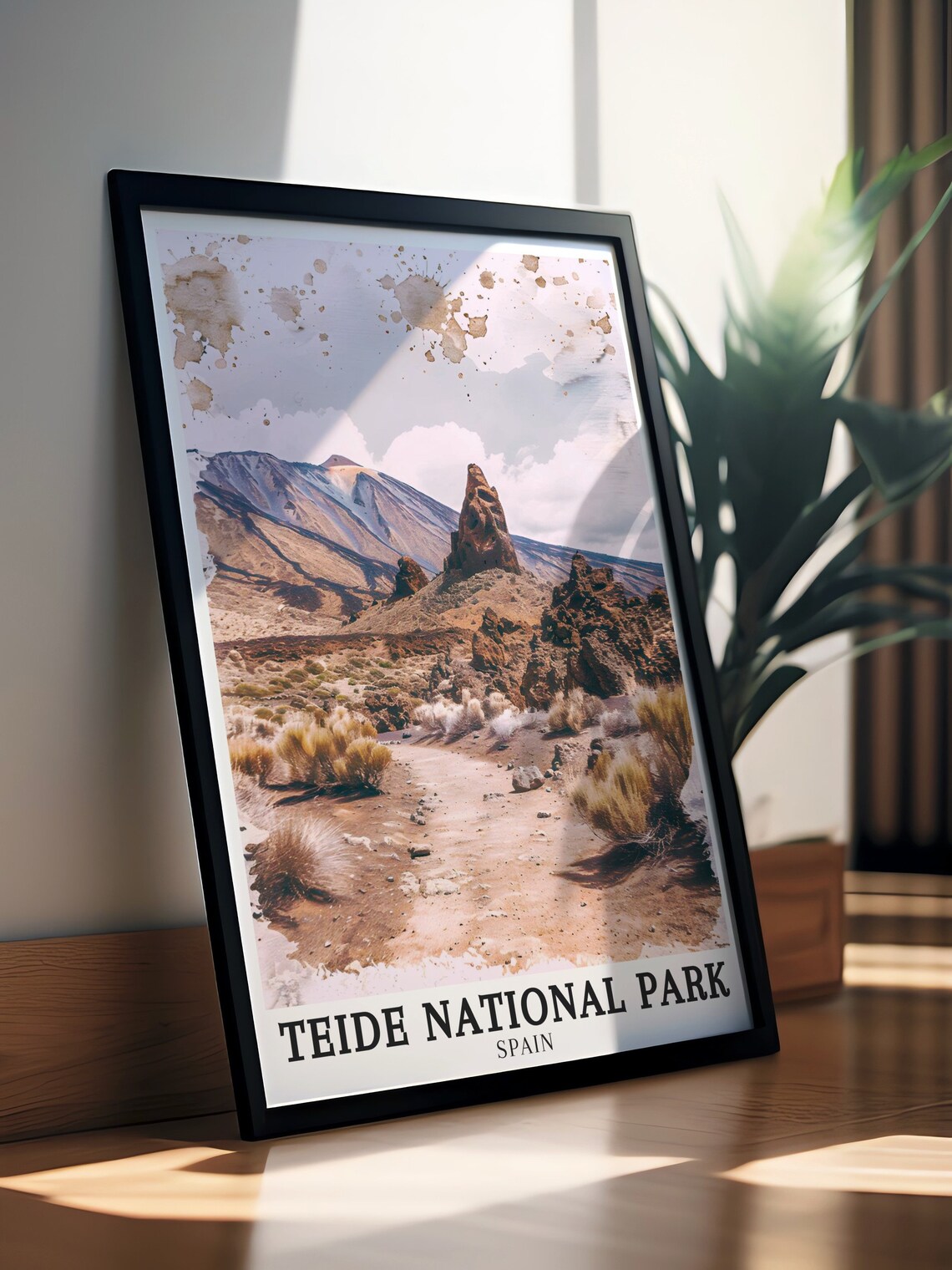 Teide National Park Spain Watercolor Volcano Desert Rocks Poster - Image 3