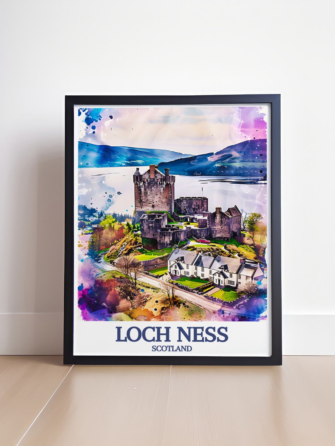Loch Ness Scotland Urquhart Castle Watercolor Highland Poster - Image 4