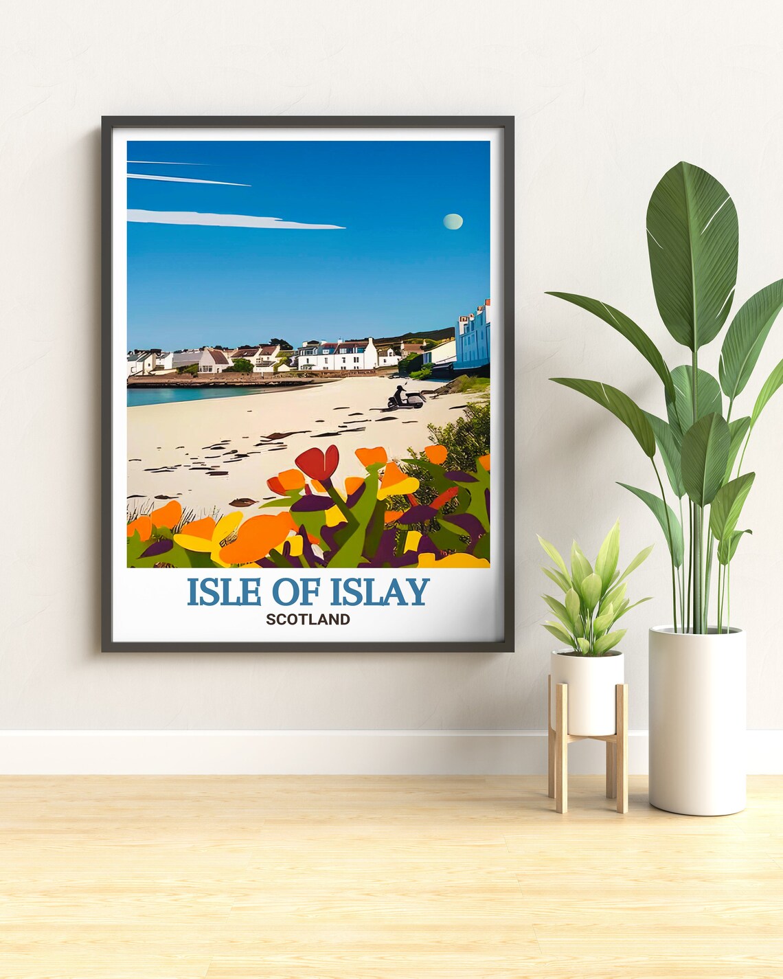 Isle of Islay Scotland Beach Cottages Bright Wildflowers Poster - Image 3
