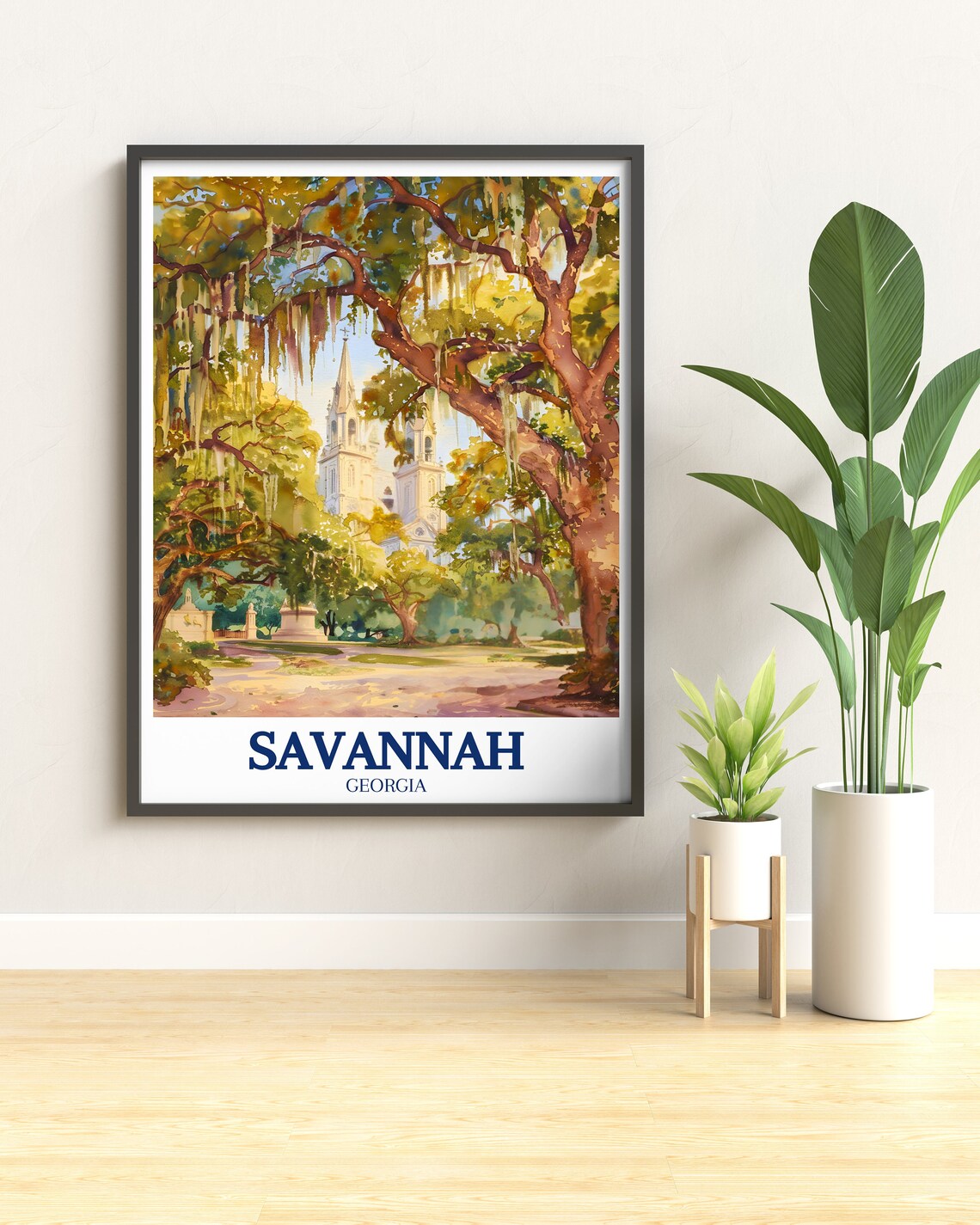 Savannah Travel Poster, Forsyth Park and Cathedral - Image 3