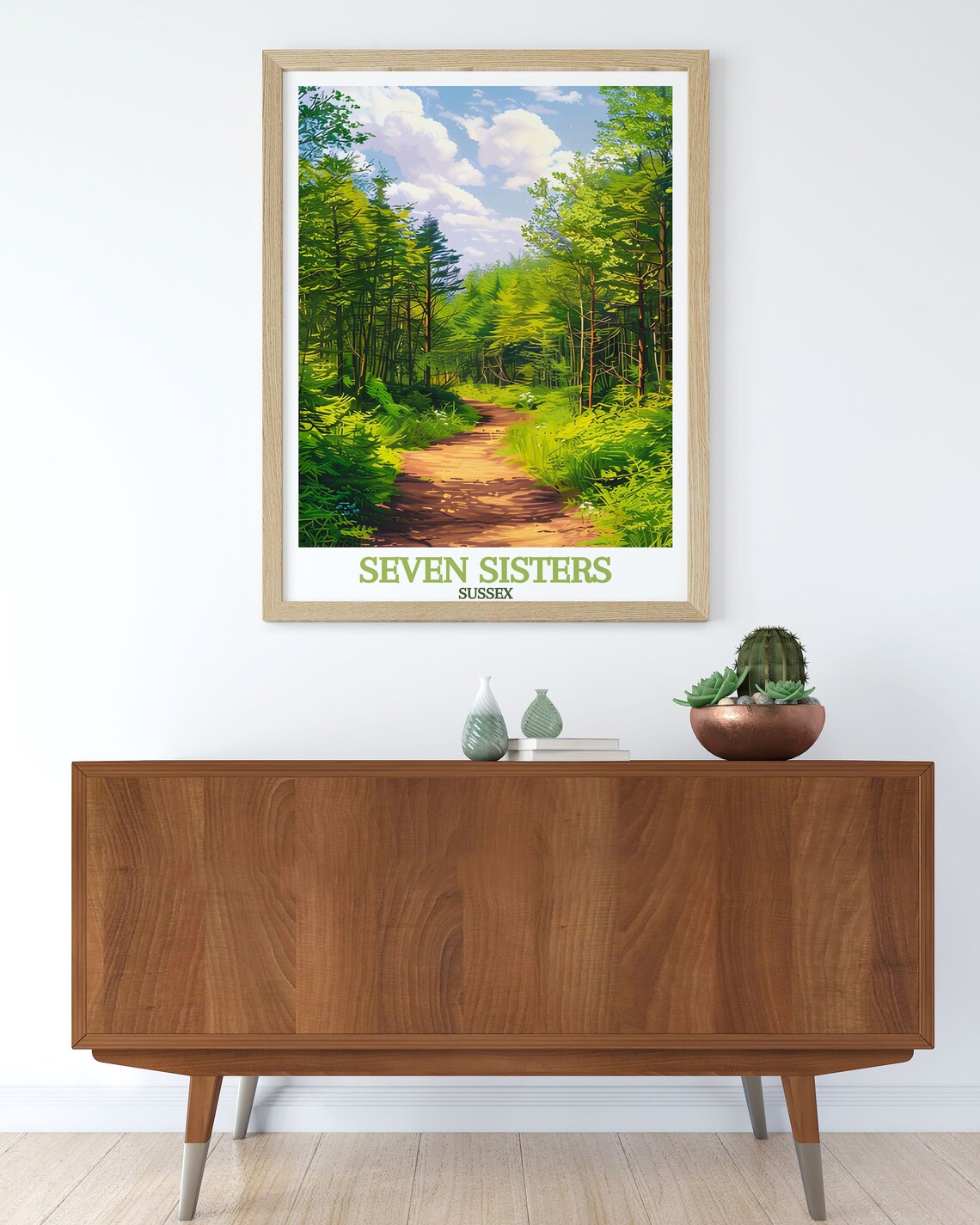 Seven Sisters Forest Trail Lush Woodland Sussex Travel Poster - Image 2