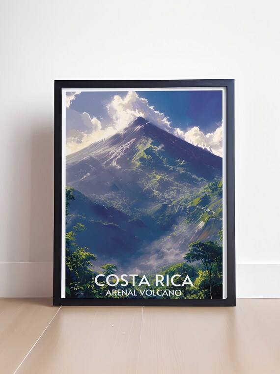 Costa Rica Arenal Volcano Misty Jungle Mountain Landscape Poster