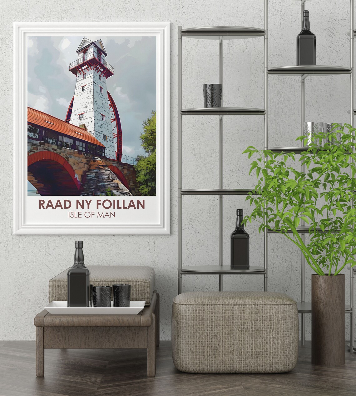 Raad Ny Foillan Laxey Wheel Victorian Waterwheel Isle Of Man Poster - Image 2