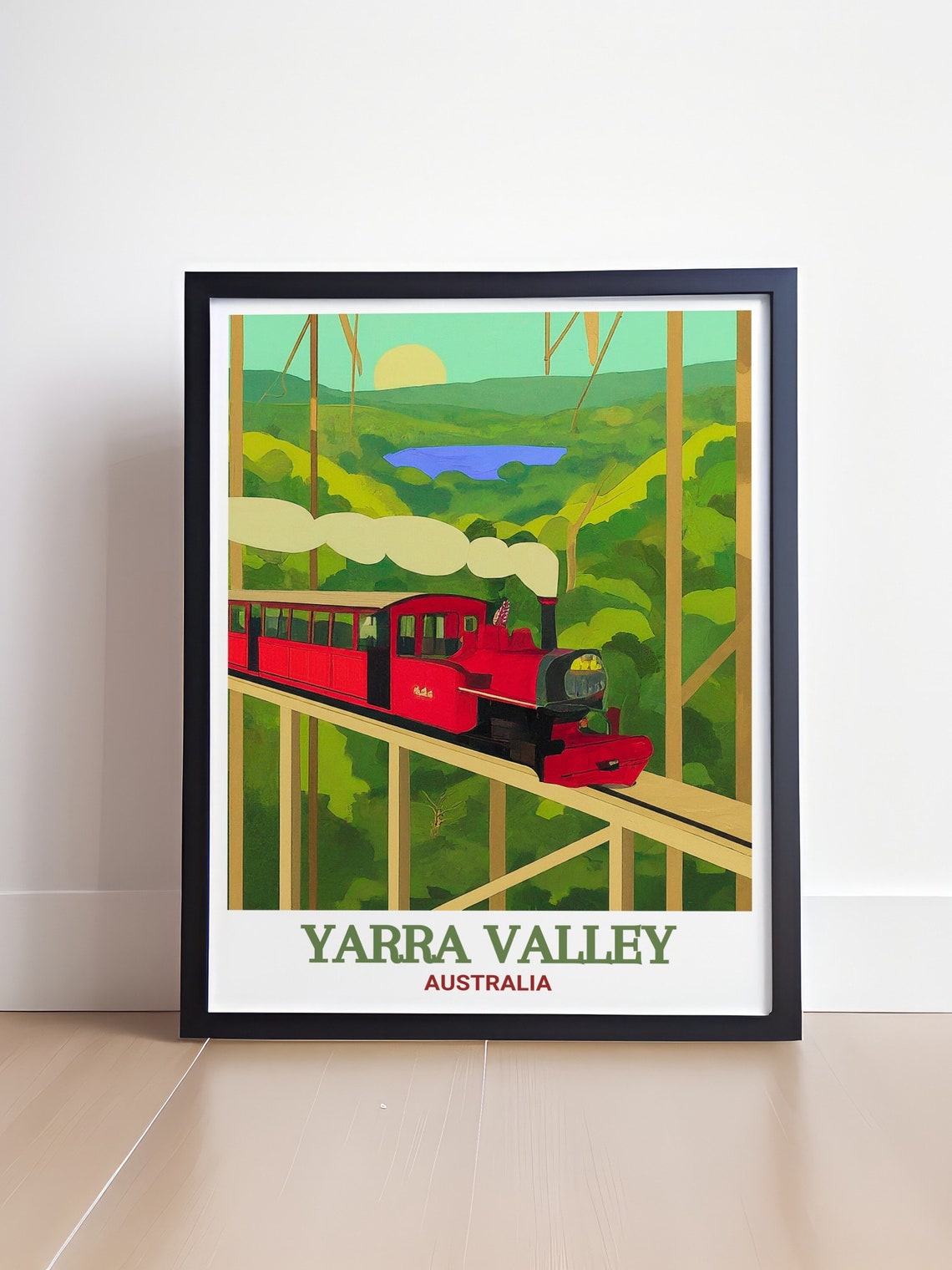 Yarra Valley Steam Train Trestle Bridge Australia Travel Poster - Image 4