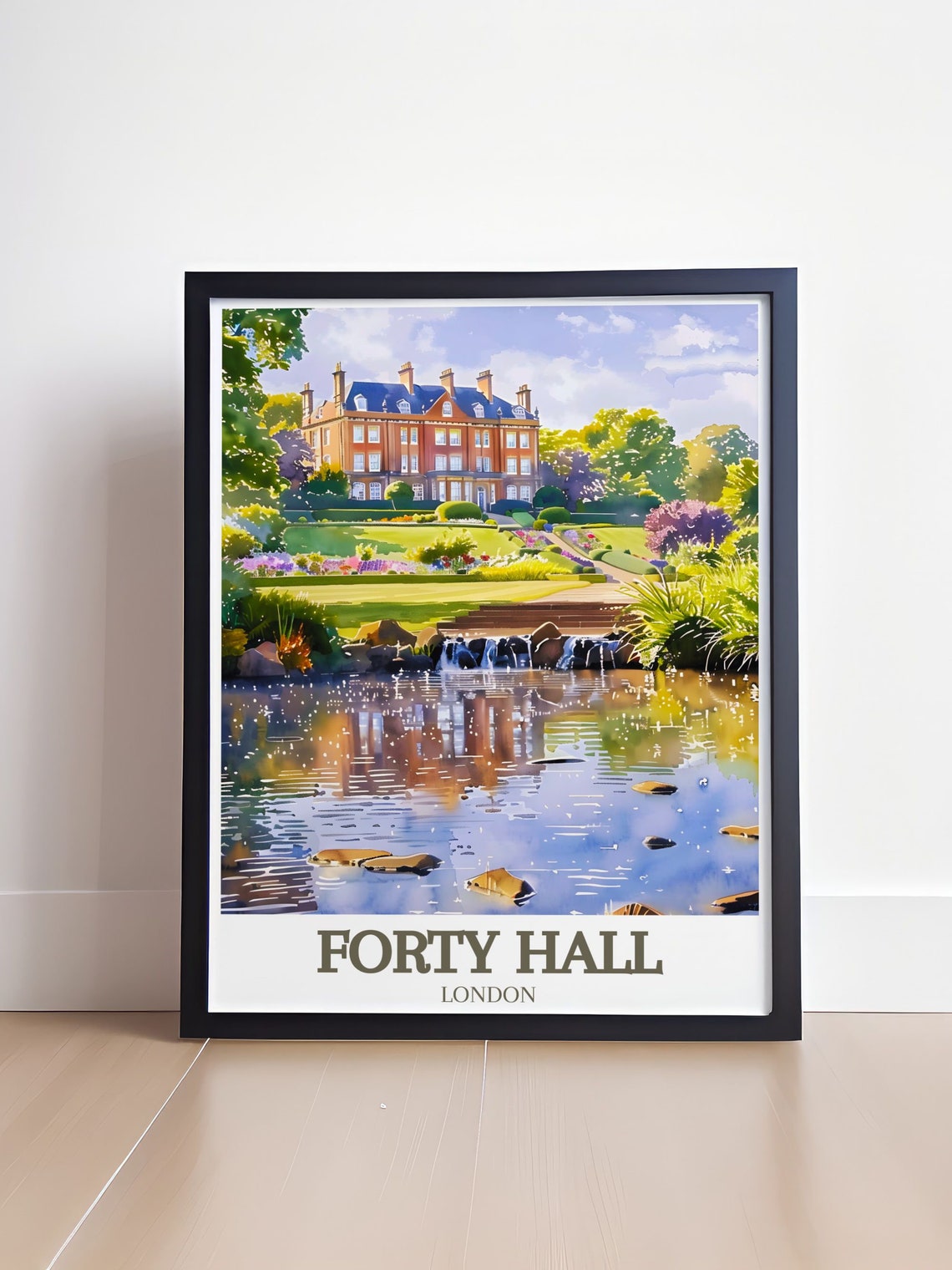 Forty Hall London Lake Reflection and Garden View Poster Art - Image 4