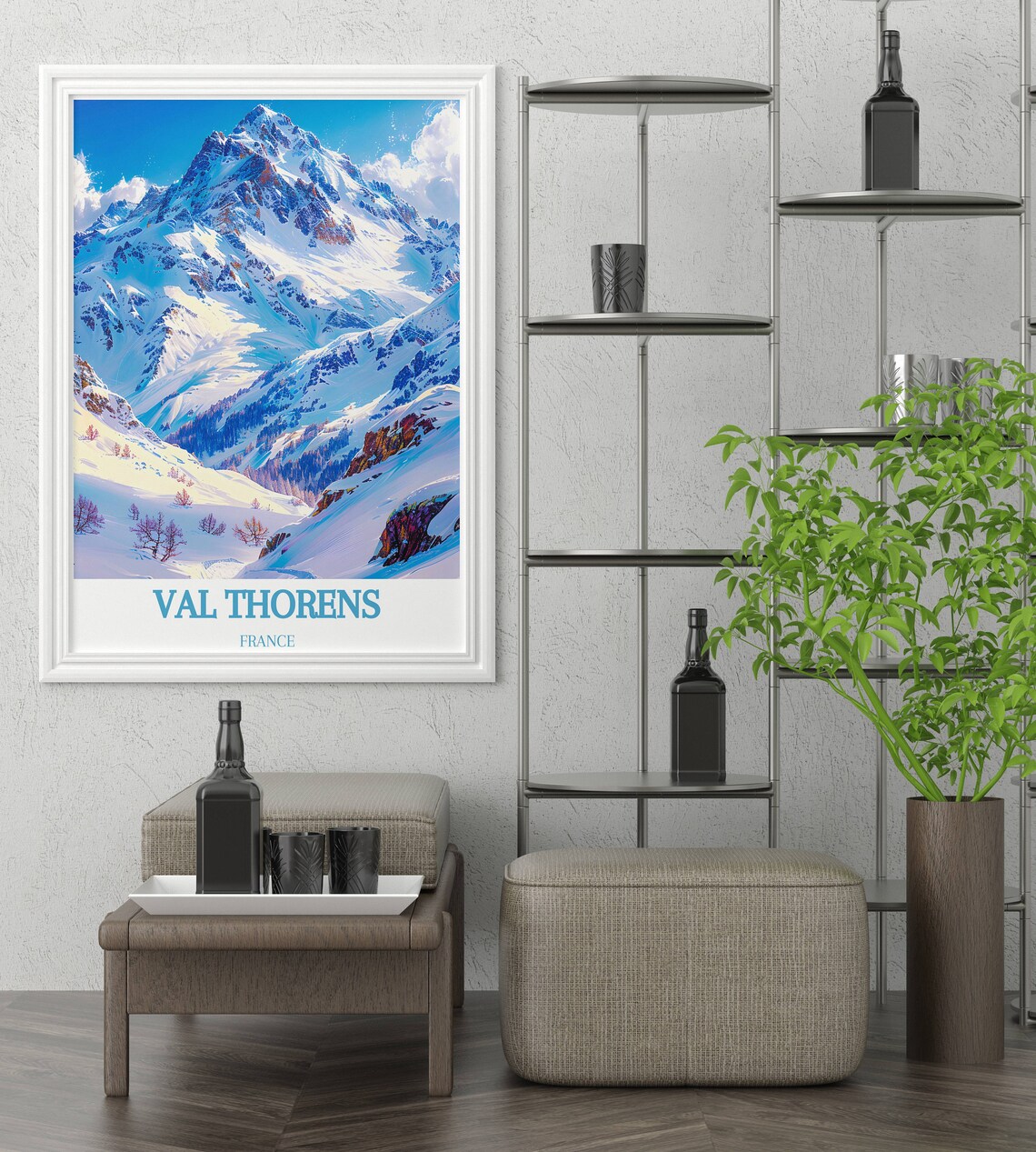 Val Thorens France Snowy Peak Winter Resort Panoramic View Poster - Image 3