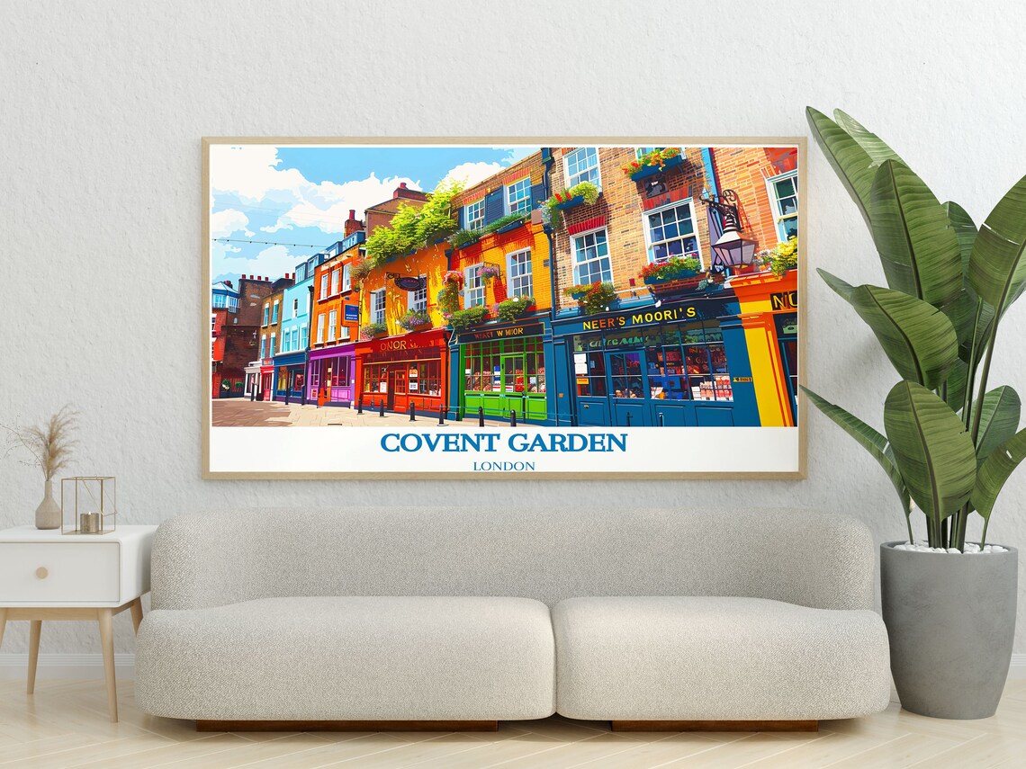 Covent Garden London Colorful Shop Facades Street Scene Poster - Image 3