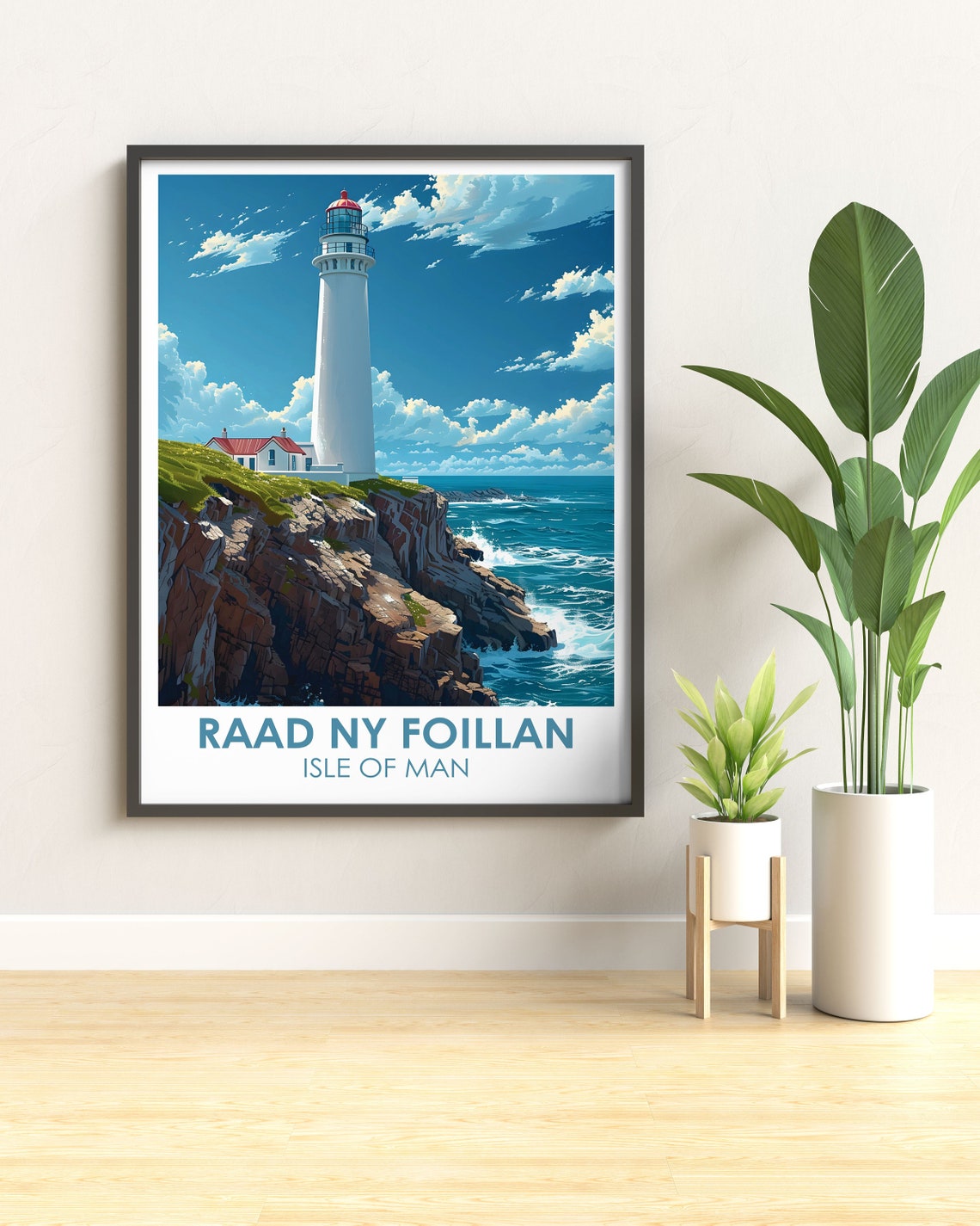 Raad Ny Foillan Trail Art Print The Sound Poster Isle Of Man Coastal Path Poster A Travel Poster Of Isle Of Mans Landmarks - Image 3