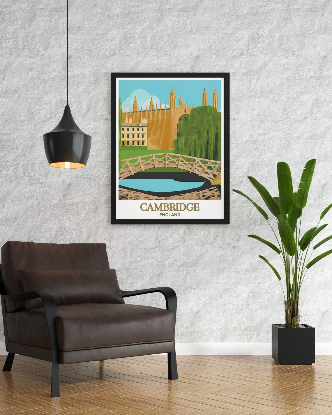 Cambridge Mathematical Bridge Queens College River Cam Poster - Image 3