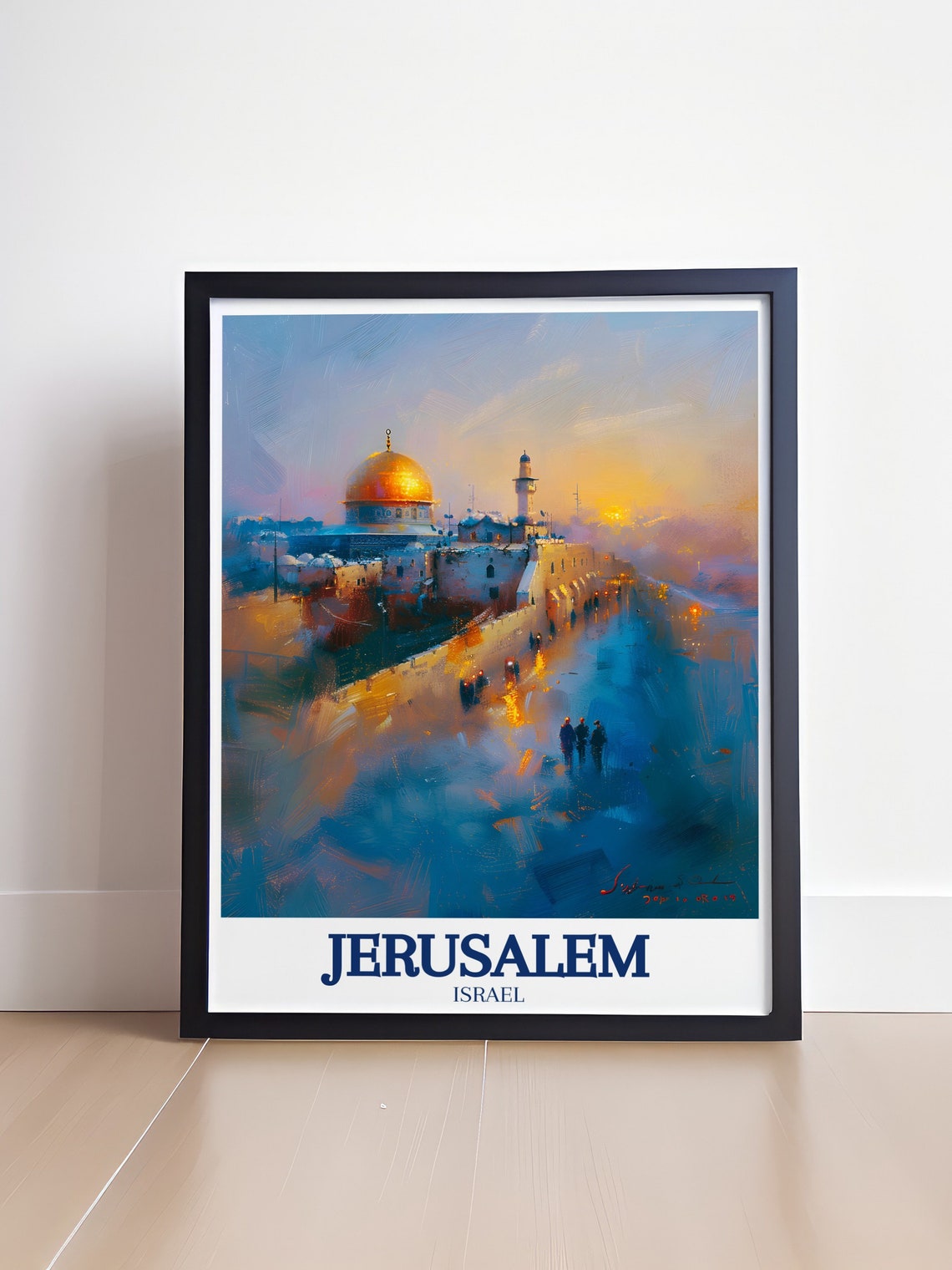 Jerusalem Travel Print The Western Wall Dome Of The Rock Art Print Jerusalem Poster The Western Wall And Dome Of The Rock Travel Poster - Image 4