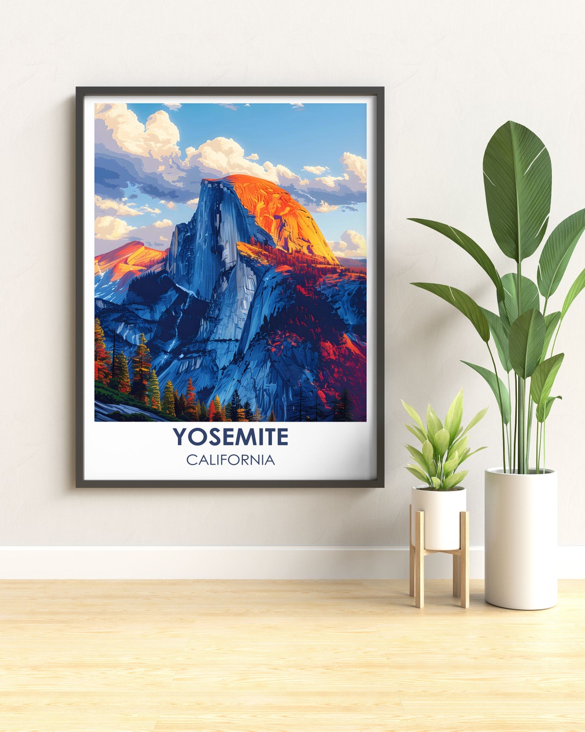Yosemite Half Dome Sunset Fiery Orange Glow Granite Peak Poster - Image 3