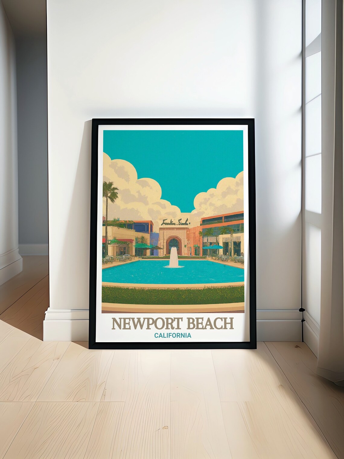 Newport Beach Fashion Island Courtyard Fountain California Poster
