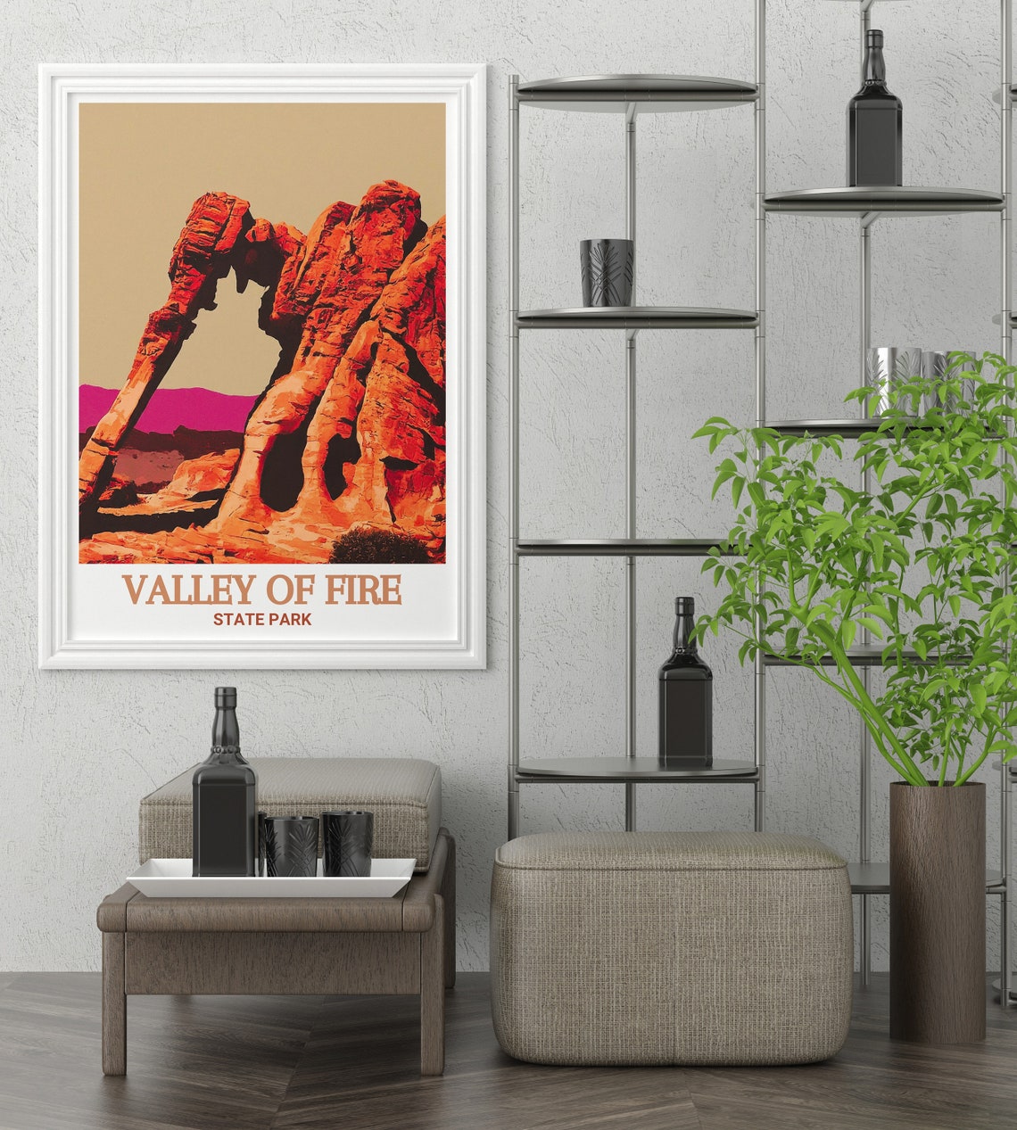 Valley Of Fire State Park Elephant Rock Vintage Travel Poster - Image 3