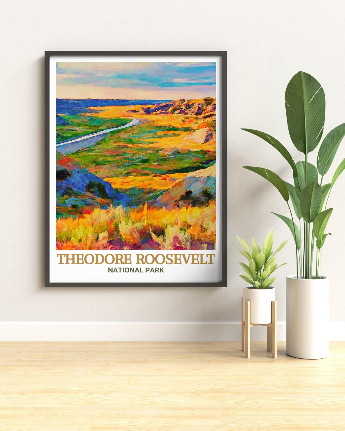 Theodore Roosevelt National Park Wind Canyon River View Poster - Image 2