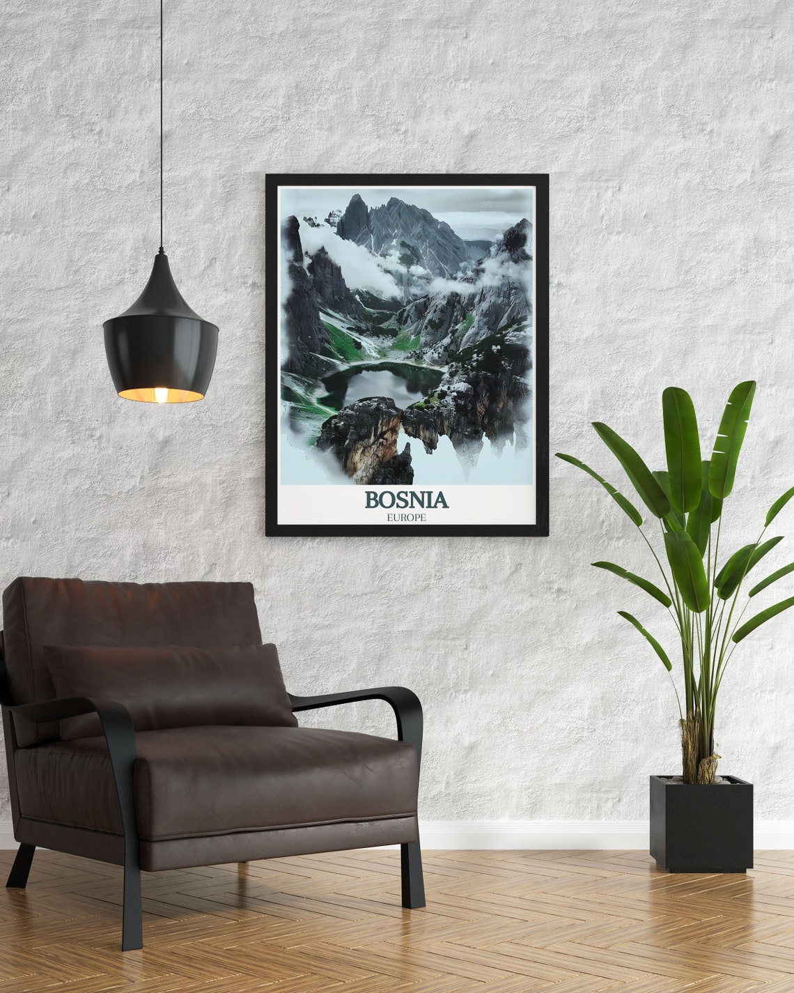 Bosnia Travel Print Sutjeska National Park Art Print Magli Mountain And Trnovako Lake Decor Bosnia Wall Art - Image 4