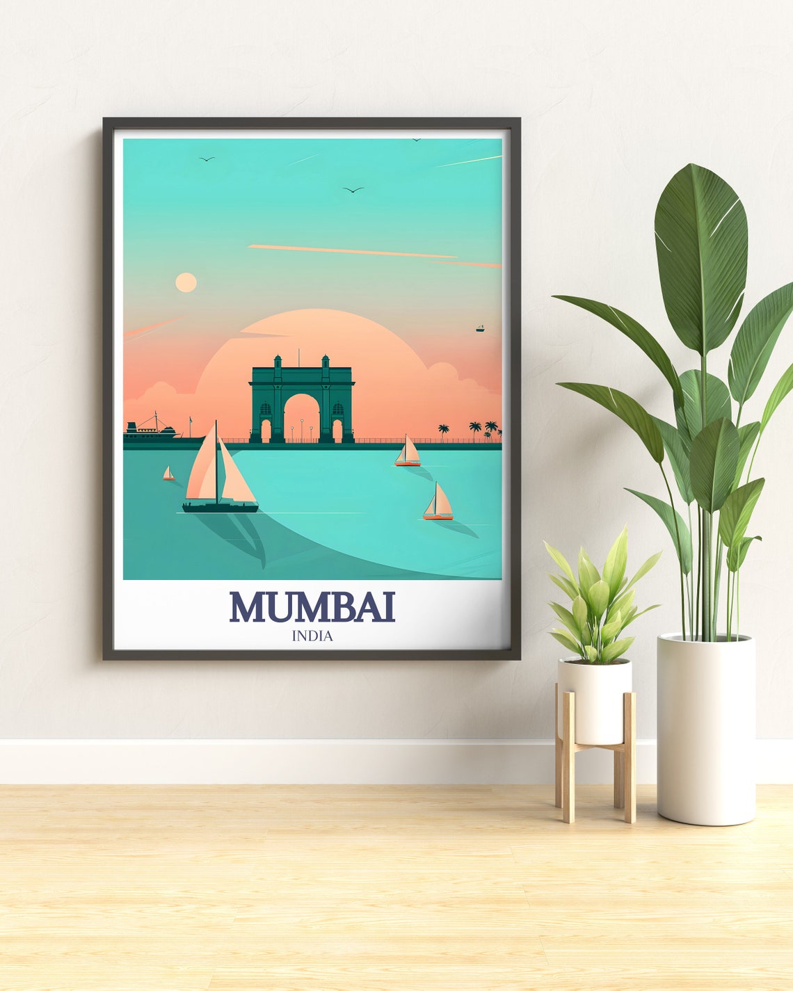 Mumbai Travel Poster Gateway Of India Arabian Sea Travel Print Gateway Of India Arabian Sea Mumbai Art And Poster - Image 3