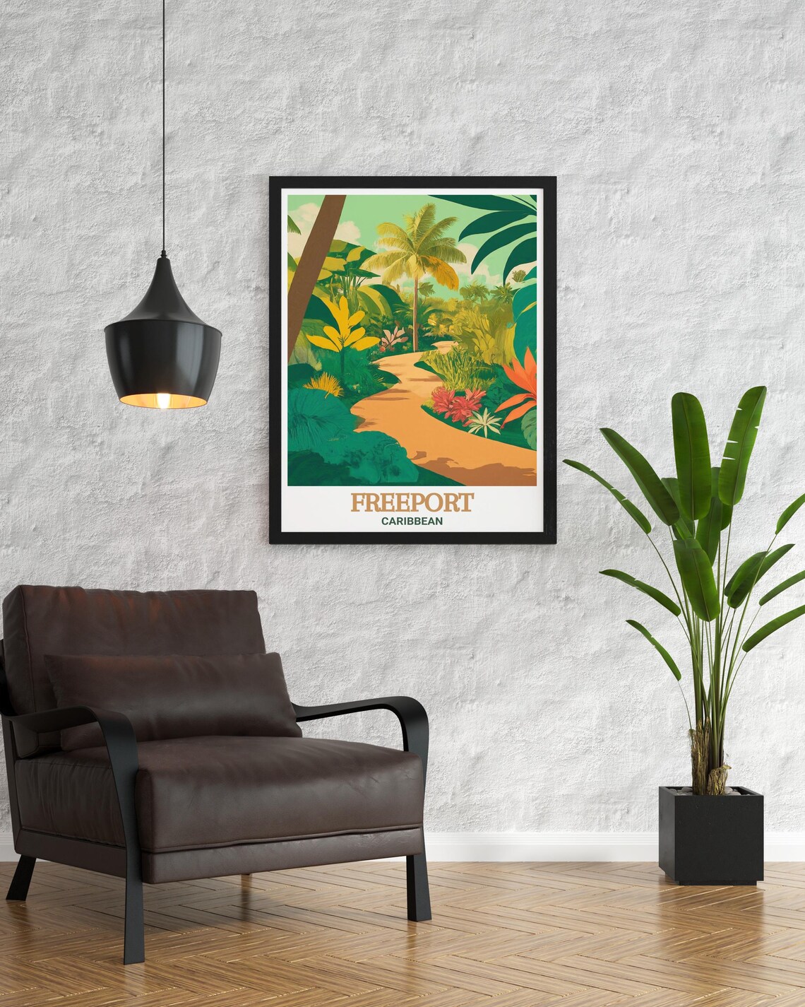 Freeport Caribbean Garden of the Groves Tropical Path Poster - Image 3