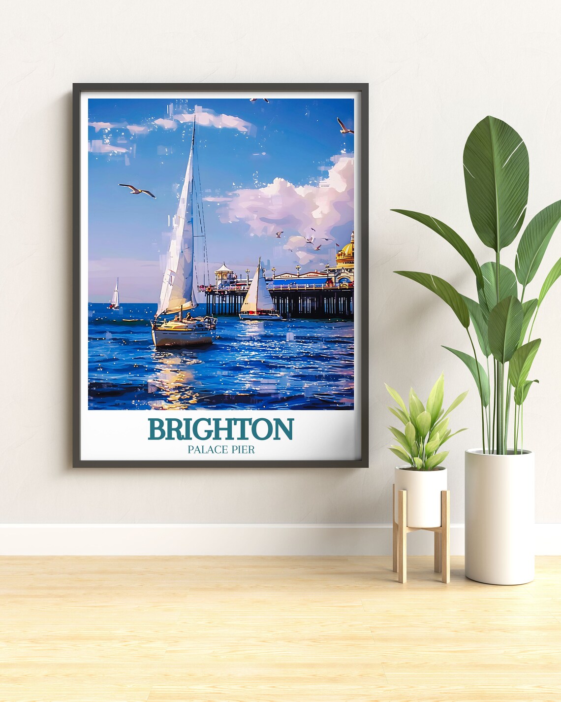 Brighton Sailboats Palace Pier Sailing Regatta England Poster - Image 3
